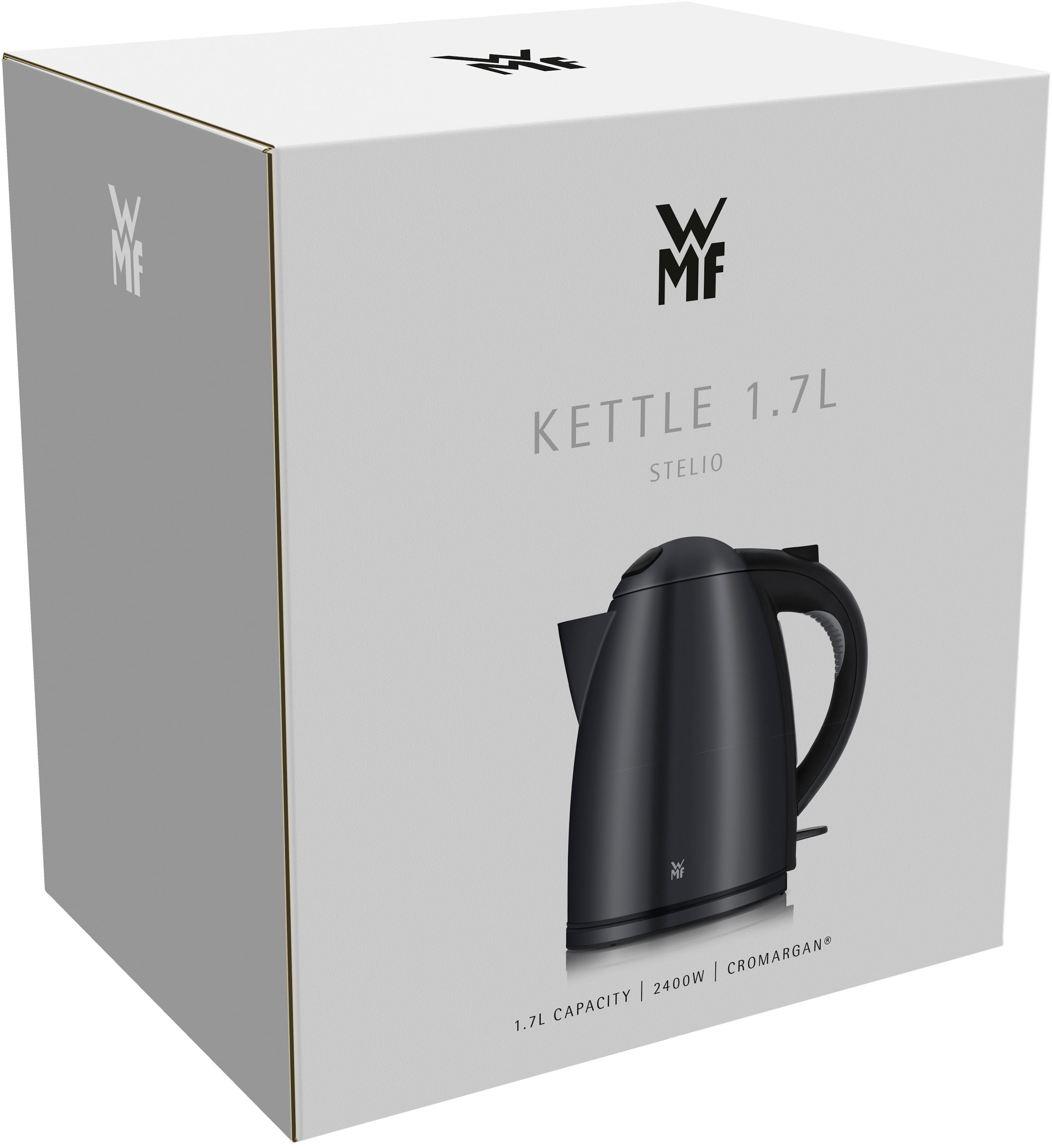 WMF Wasserkocher »Stelio Deep Black«, 1,7 l, 2400 W, Cromargan, beleuchtete Wasserstandsanzeige, 2400 Watt