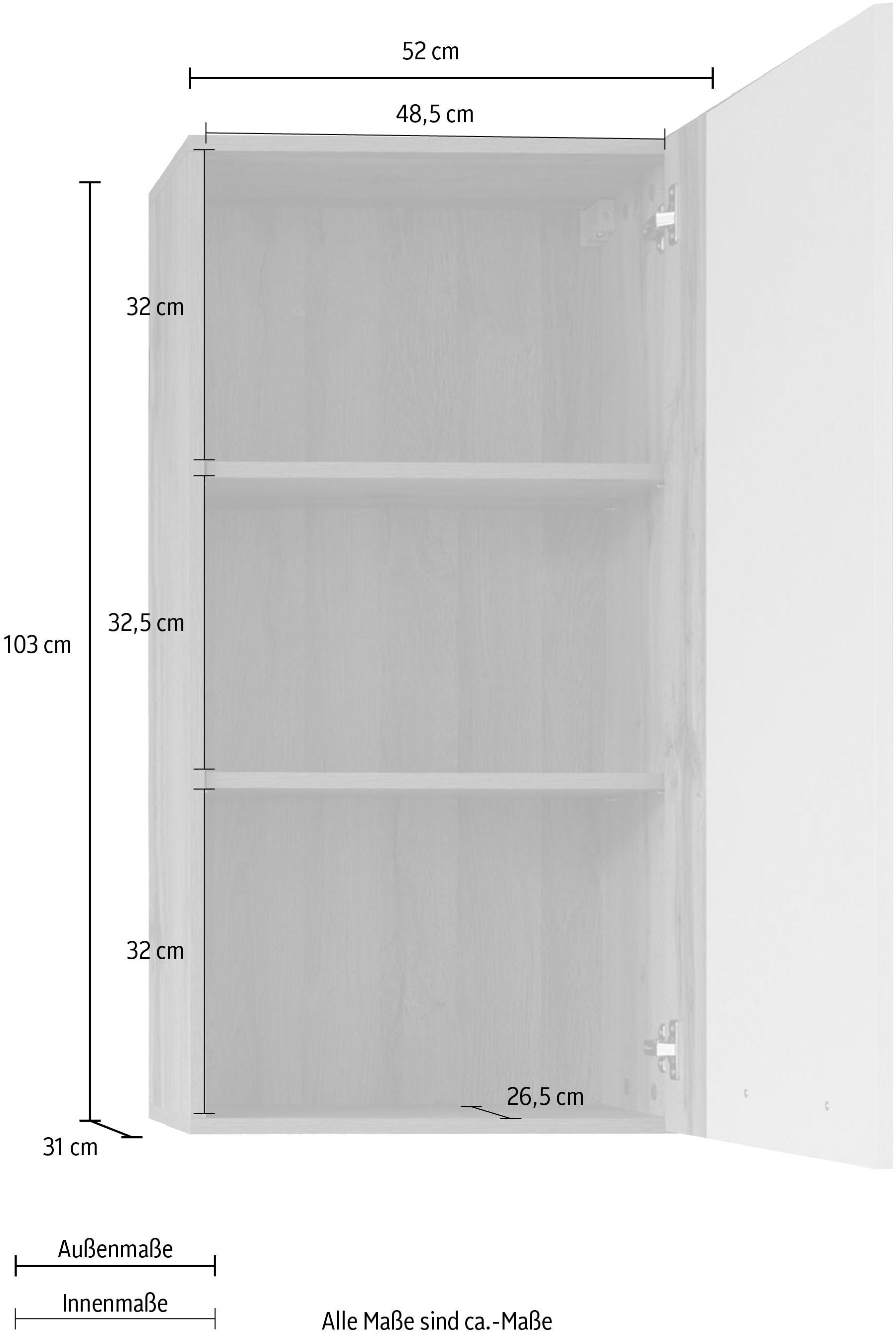 INOSIGN Hängevitrine »Gwendolyn«, Hängeschrank fürs Wohnzimmer mit 3 Fächern - (B/T/H) 52/31/103 cm