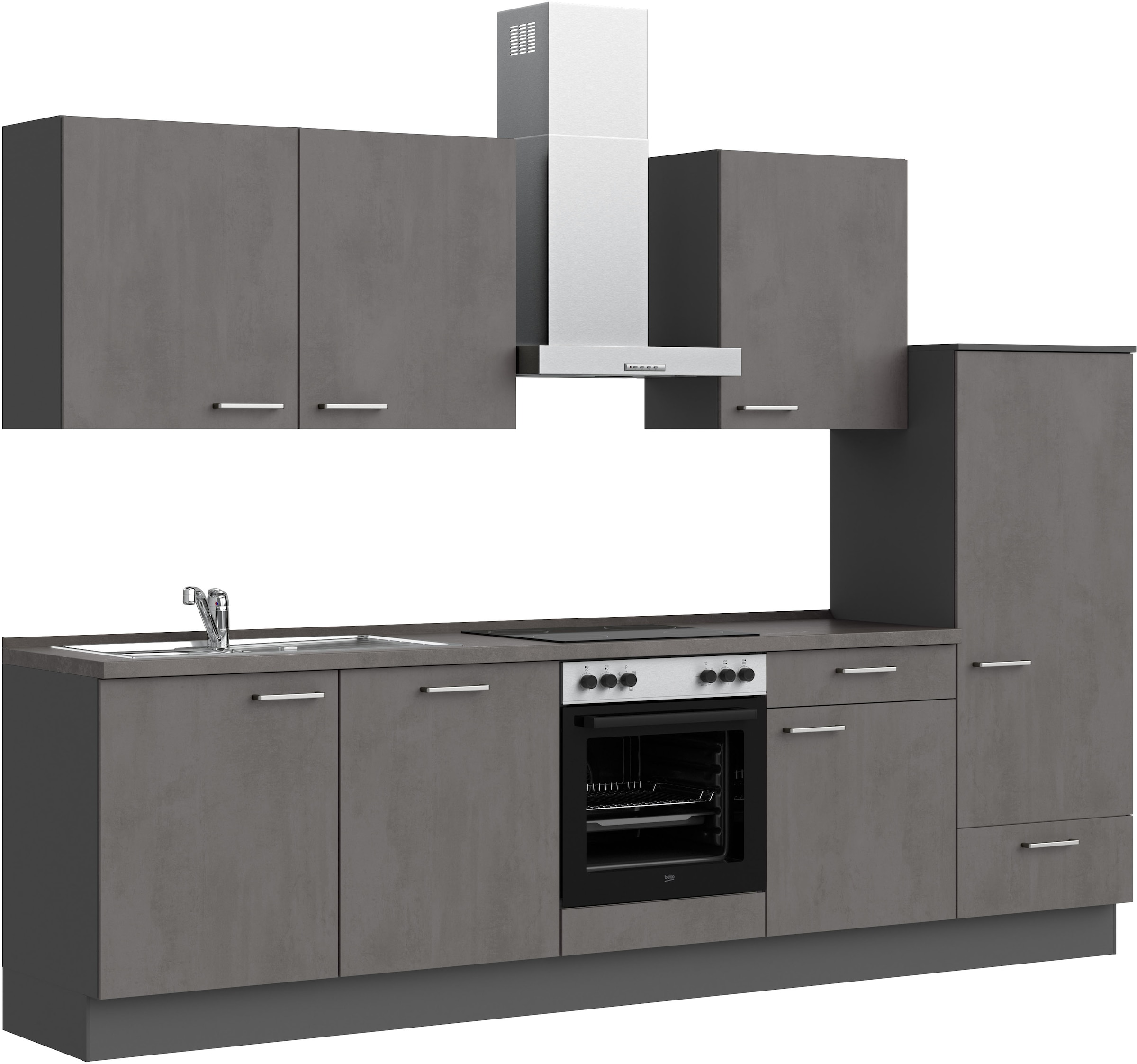 nobilia® Küchenzeile »"Riva I"«, vormontiert, Ausrichtung wählbar, Breite 300 cm, wahlw. mit E-Geräten