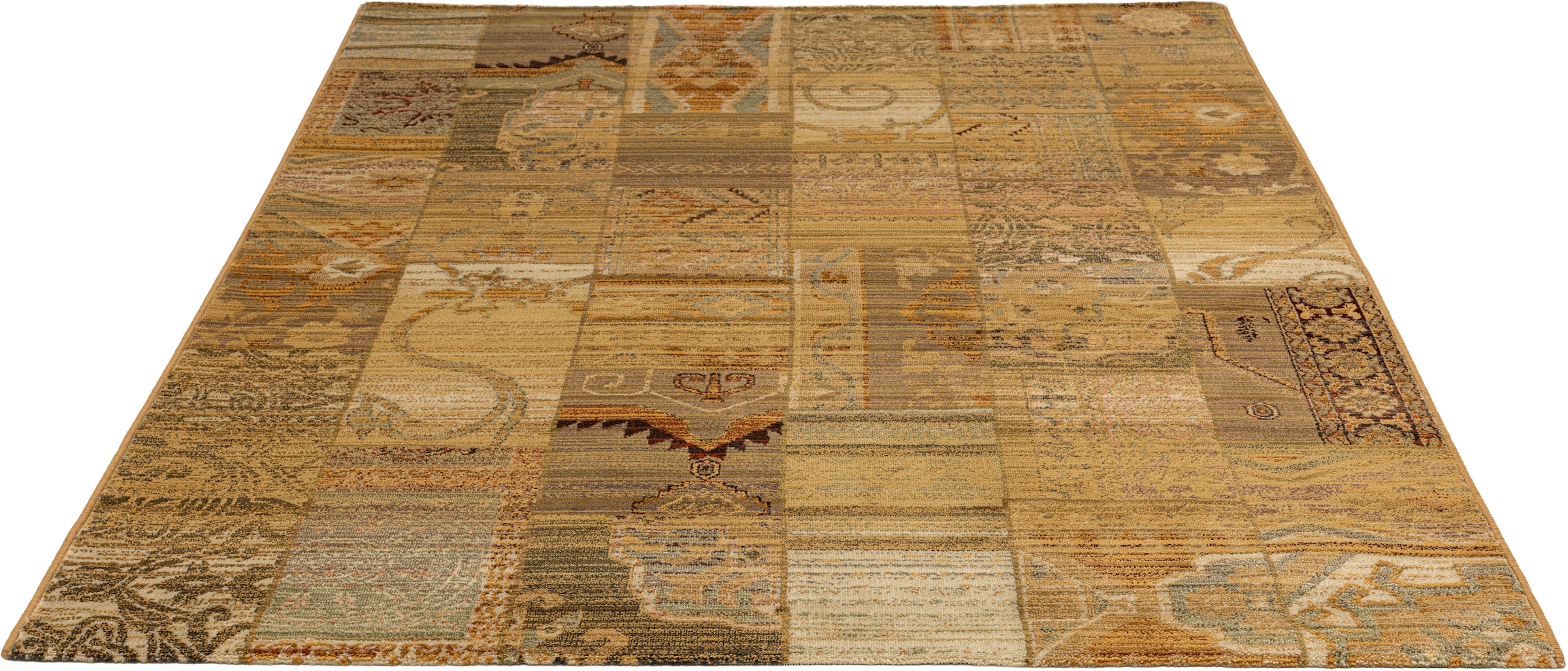 THEKO Teppich »Gabiro 5504«, rechteckig, 10 mm Höhe, Melange-Effekt, Patchwork Design, auch als Läufer, Wohnzimmer