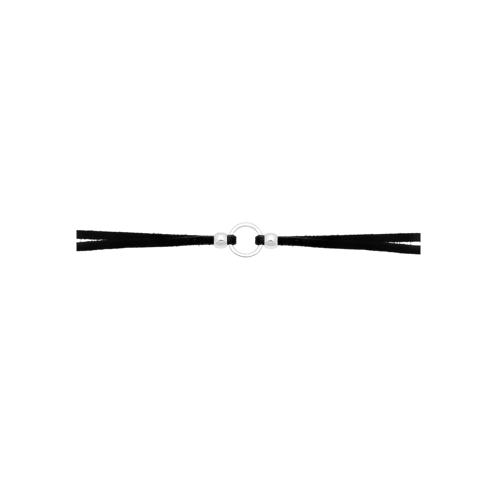 Elli Collier »Halsband schwarz Choker mit Kreis 925 Silber«