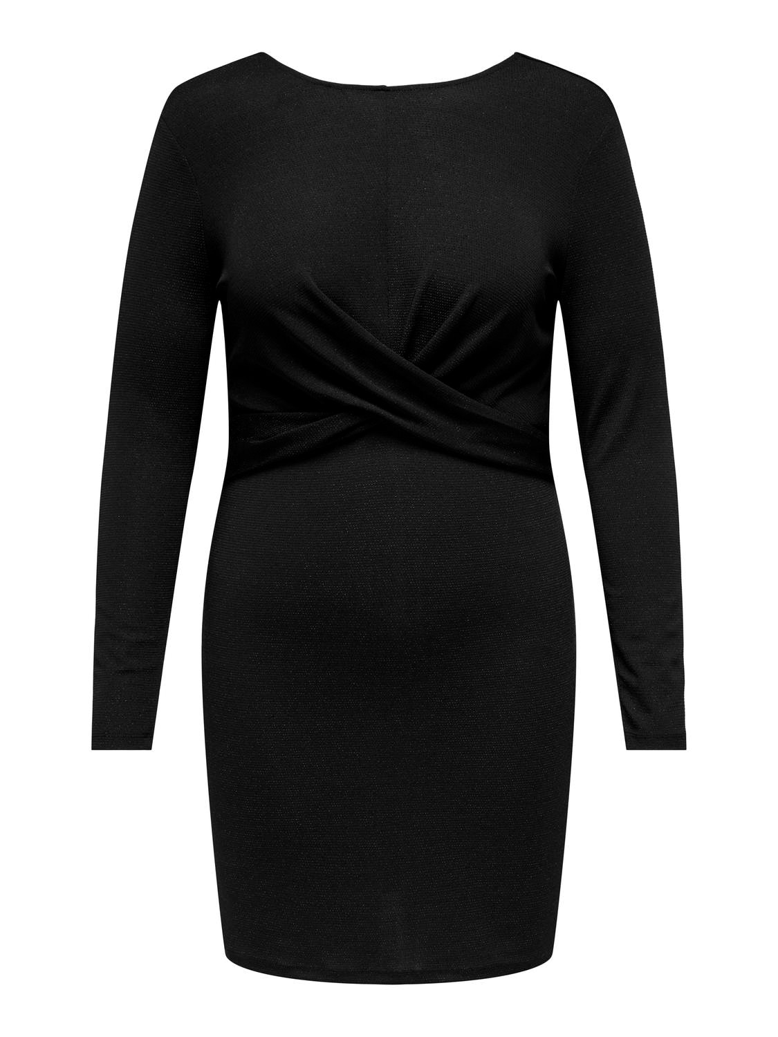 ONLY CARMAKOMA Jerseykleid »CARQUEEN L/S GLITTER TWIST DRESS JRS BF«, mit Knotendetail