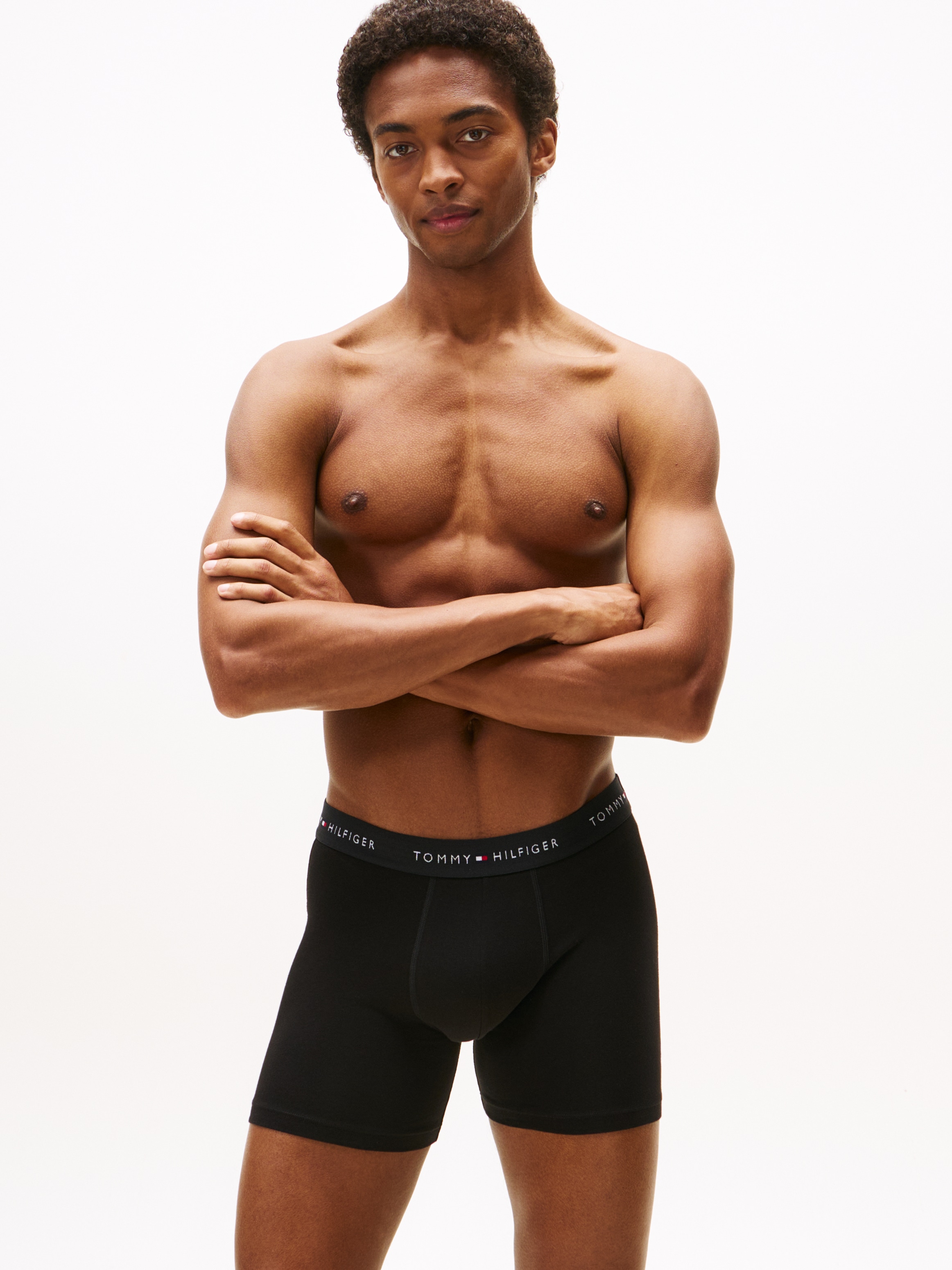 Tommy Hilfiger Underwear Boxershorts »3P BOXER BRIEF DTM«, (3 St.), mit langem Bein, elastischer Bund