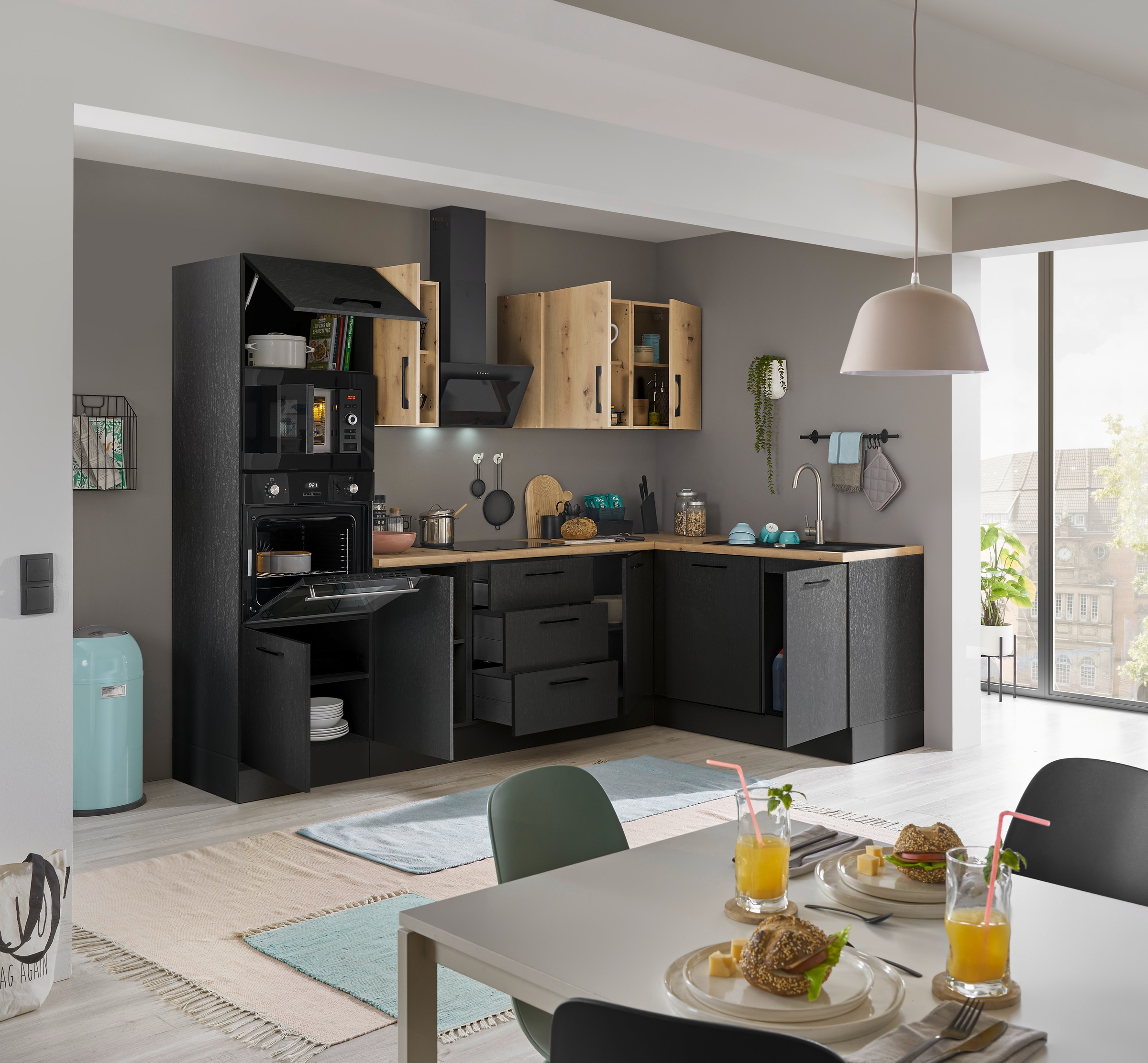 BASIC by Balculina Winkelküche »Turin«, Stellbreite 280x175 cm, wahlweise mit E-Geräten