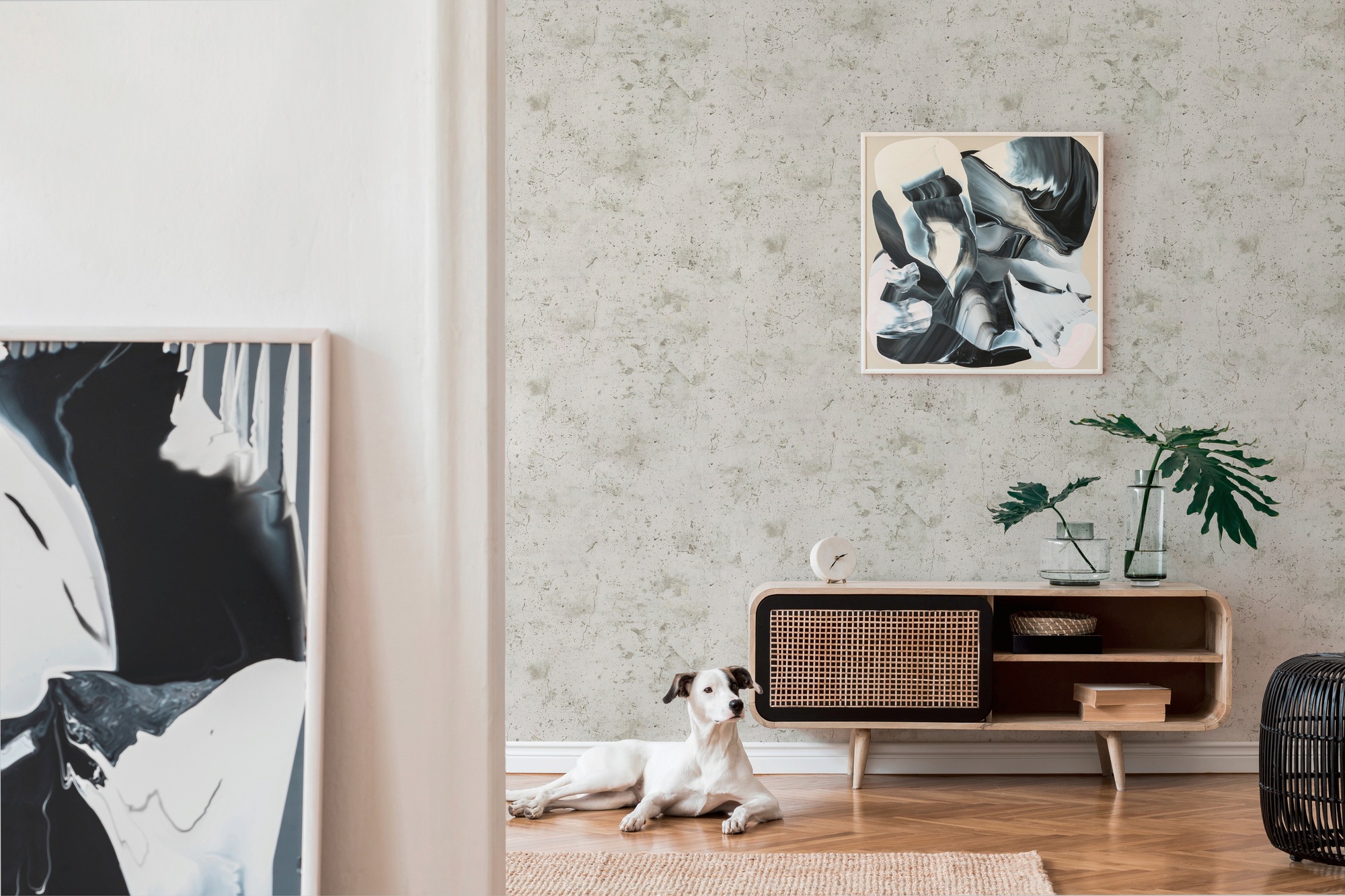 living walls Vliestapete »New Walls Loft Living in Vintage Beton Optik« einfarbig | uni | unifarben leicht strukturiert Uni Tapete einfarbig Tapeten Wohnzimmer Schlafzimmer Küche modern Büro