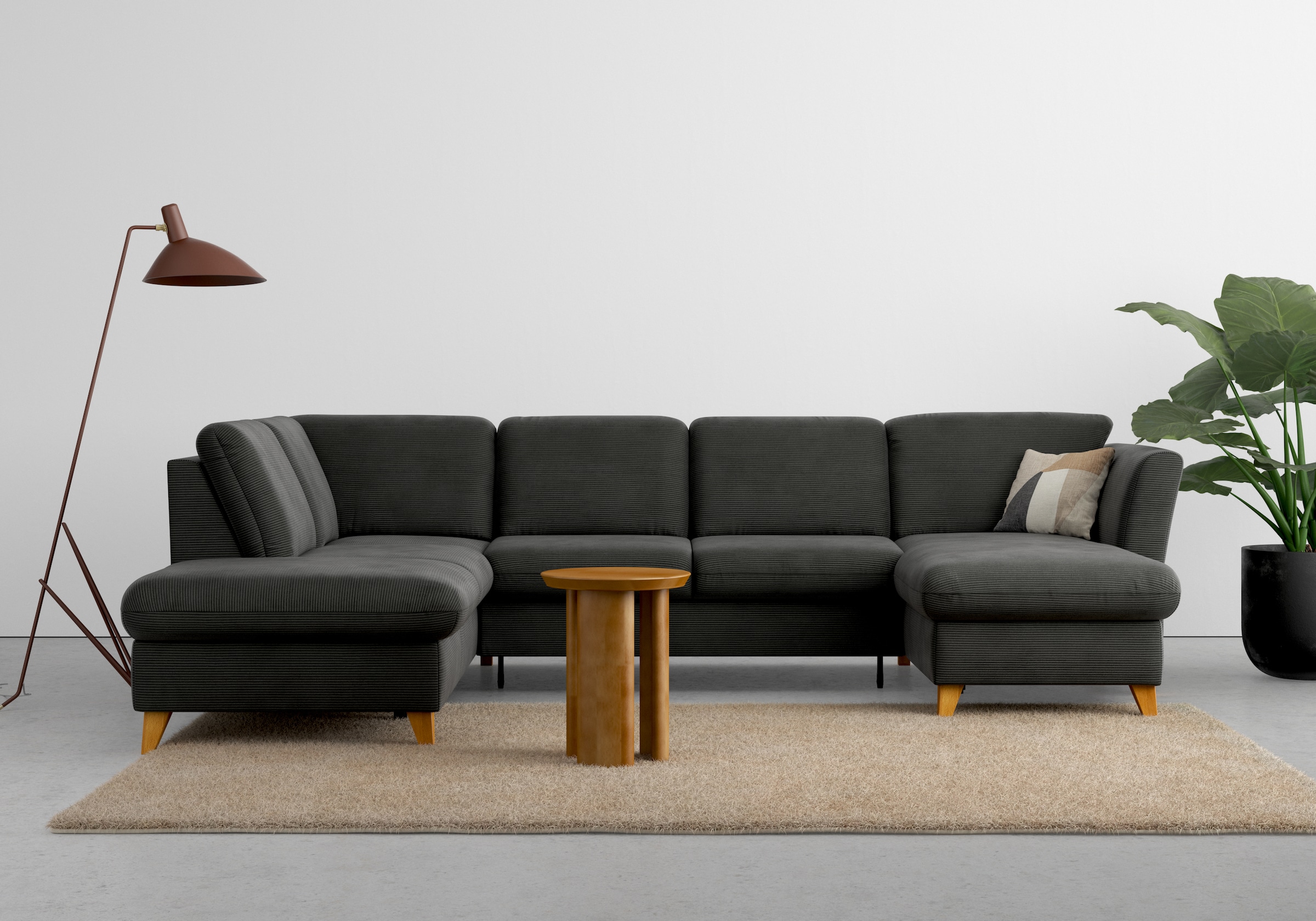 Home affaire Wohnlandschaft »Trelleborg U-Form« wahlweise mit Bettfunktion günstig online kaufen