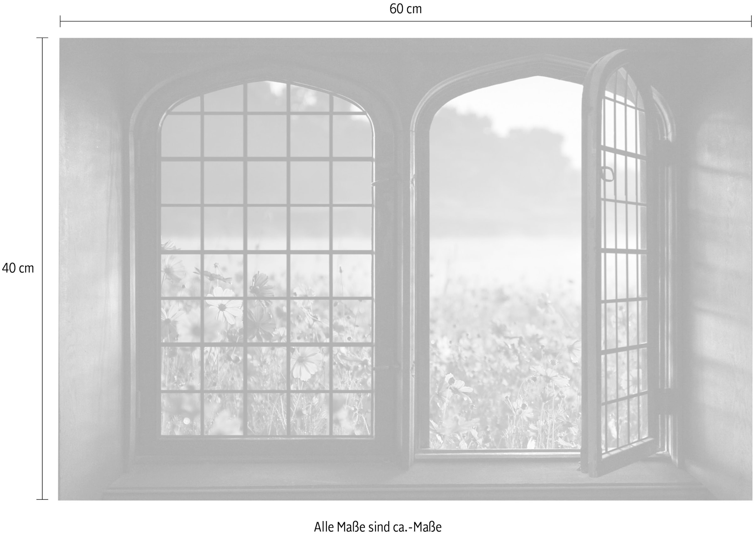 queence Wandsticker »Blumenwiese«, Wandsticker, Wandbild, selbstklebend, 3D, Fenster