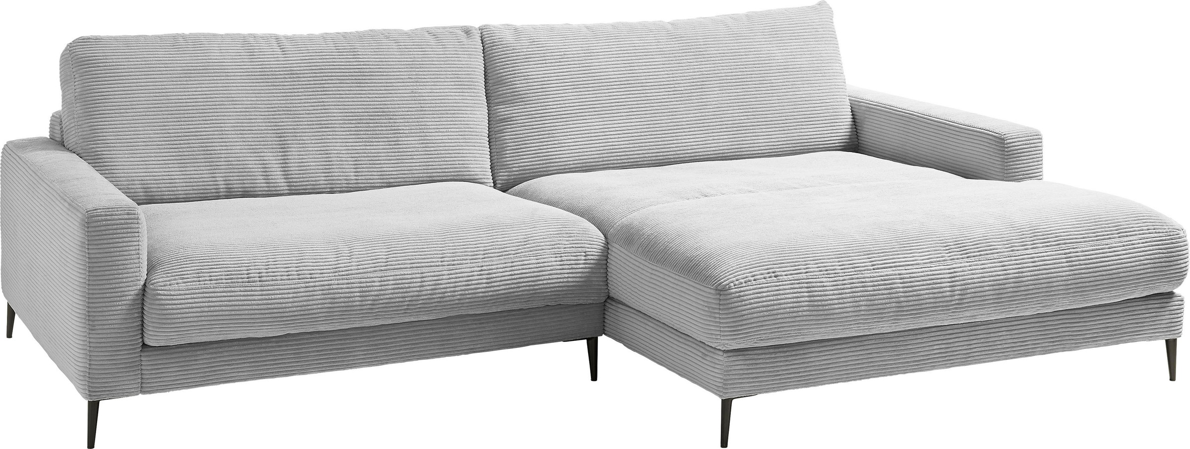 INOSIGN Ecksofa »Downtown, B/T/H: 272/190/84 cm L-Form«, weicher Sitzkomfort auch in Cord und Bouclé, incl. Zierkissen