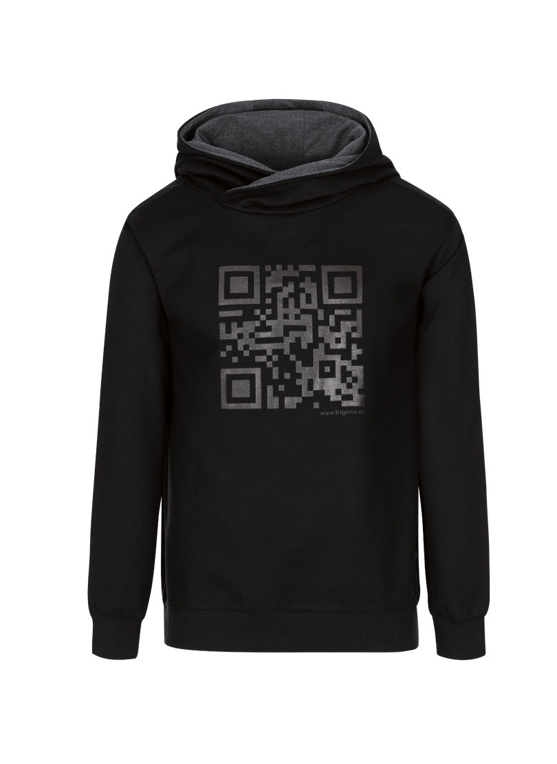 Trigema Sweatshirt »TRIGEMA Kapuzenpullover mit QR-Code-Muster«