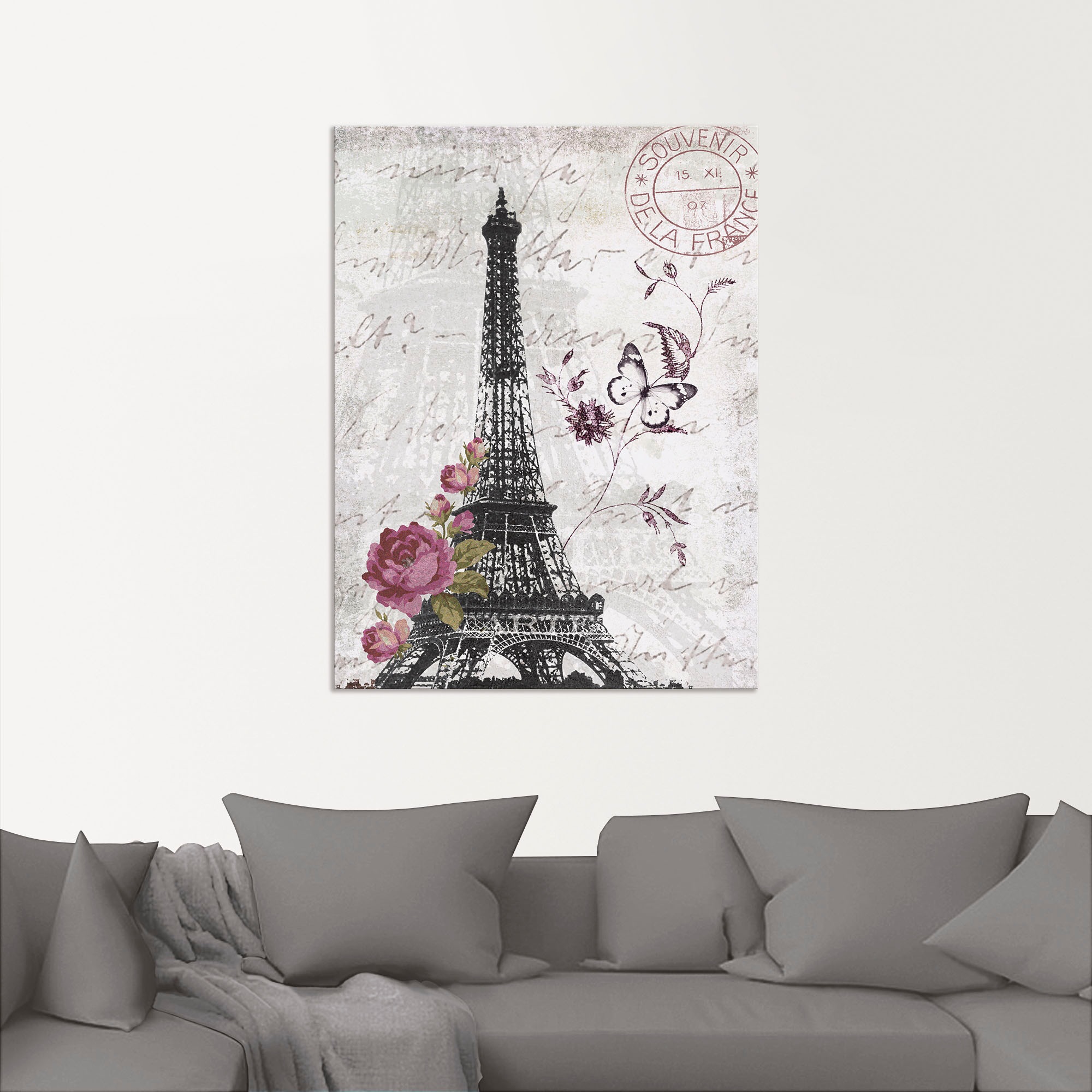 Artland Wandbild »Eiffelturm Grafik«, Bilder von Europa, (1 St.), als Alubild, Outdoorbild, Leinwandbild, Poster, Wandaufkleber