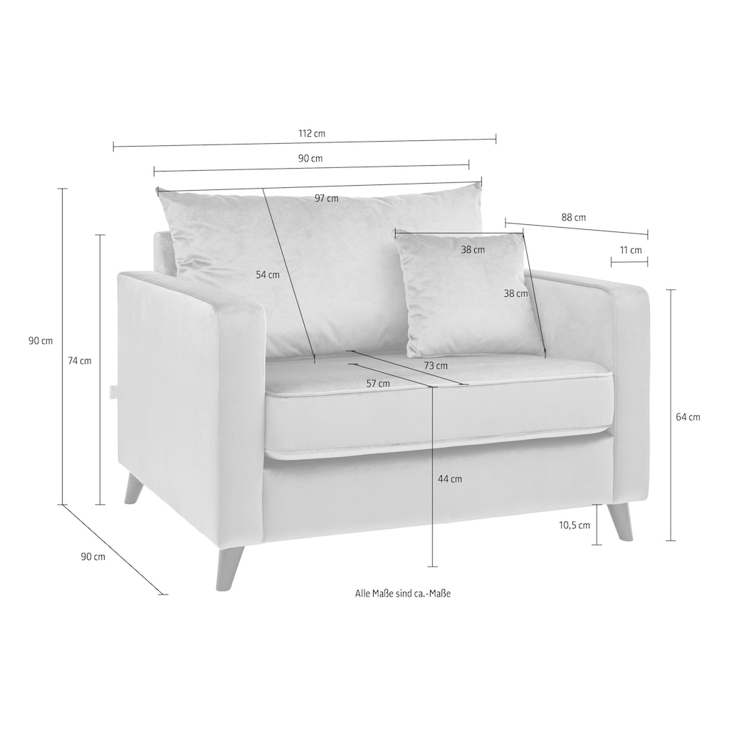 Guido Maria Kretschmer Home&Living Loveseat »Renesse«, lose Kissen, Keder an Sitzkissen