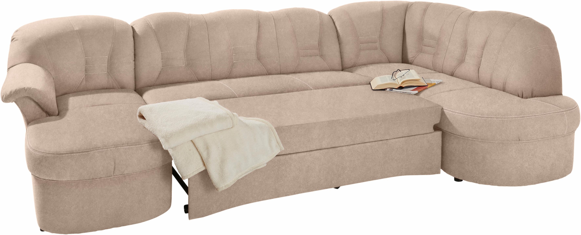 DOMO collection Wohnlandschaft »Elva U-Form«, wahlweise mit Bettfunktion und Federkern