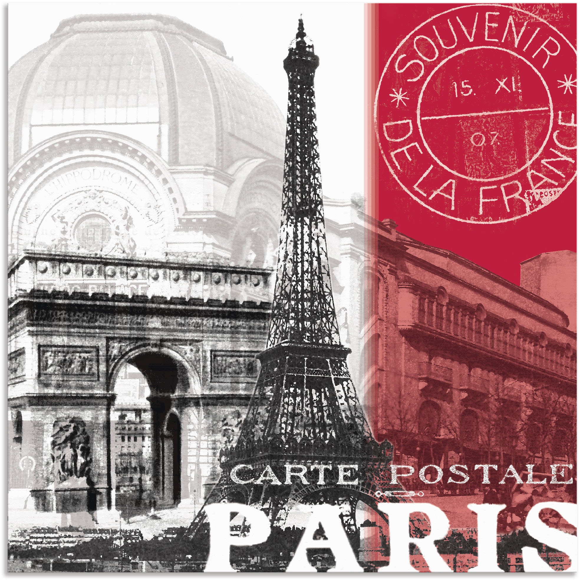 Artland Wandbild »Paris«, Gebäude, (1 St.), als Alubild, Outdoorbild, Leinw günstig online kaufen