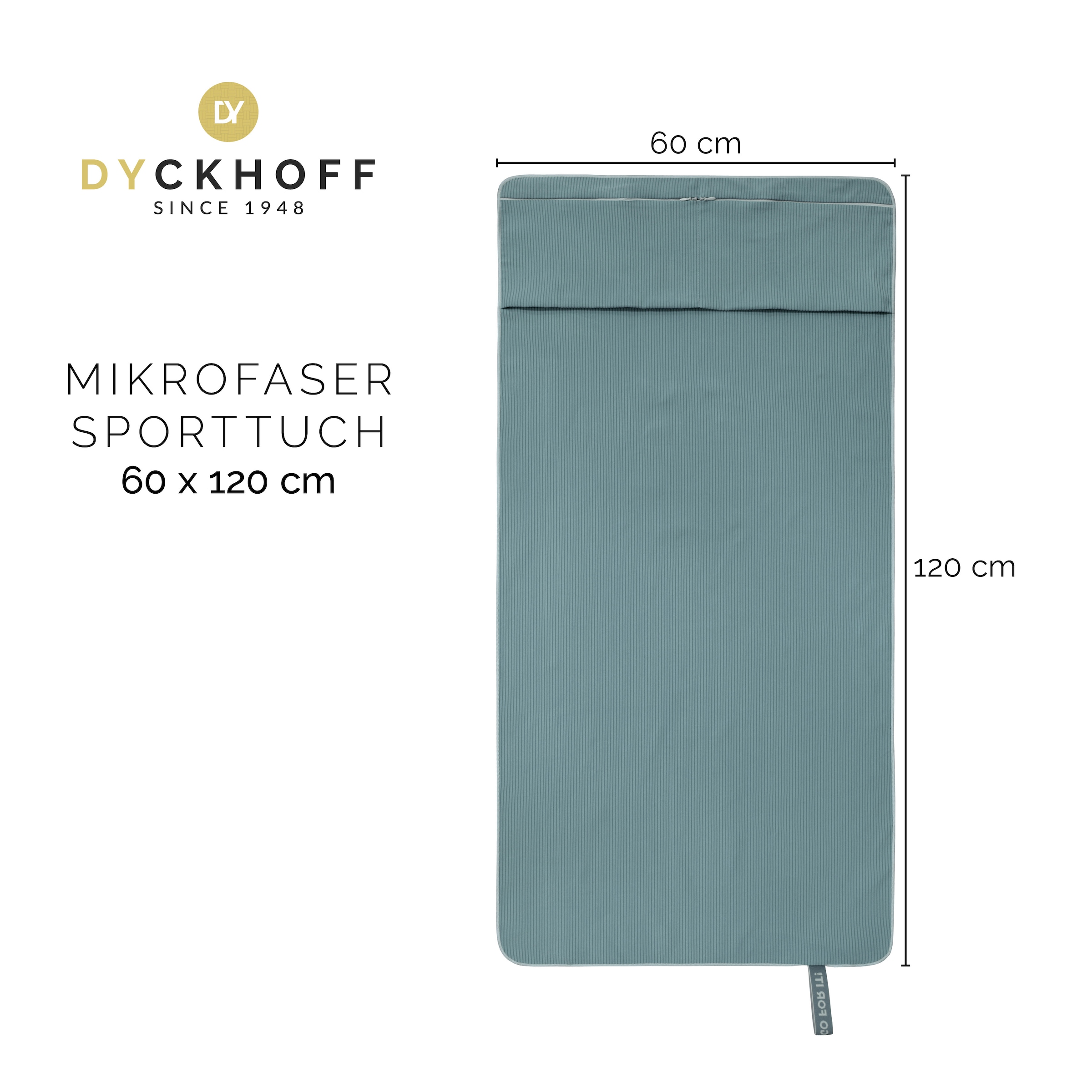 Dyckhoff Handtuch »Mikrofaser Sporttuch Struktur« Mit Überstülpkapuze, Schnelltrocknend, Leicht, Reißverschlusstasche