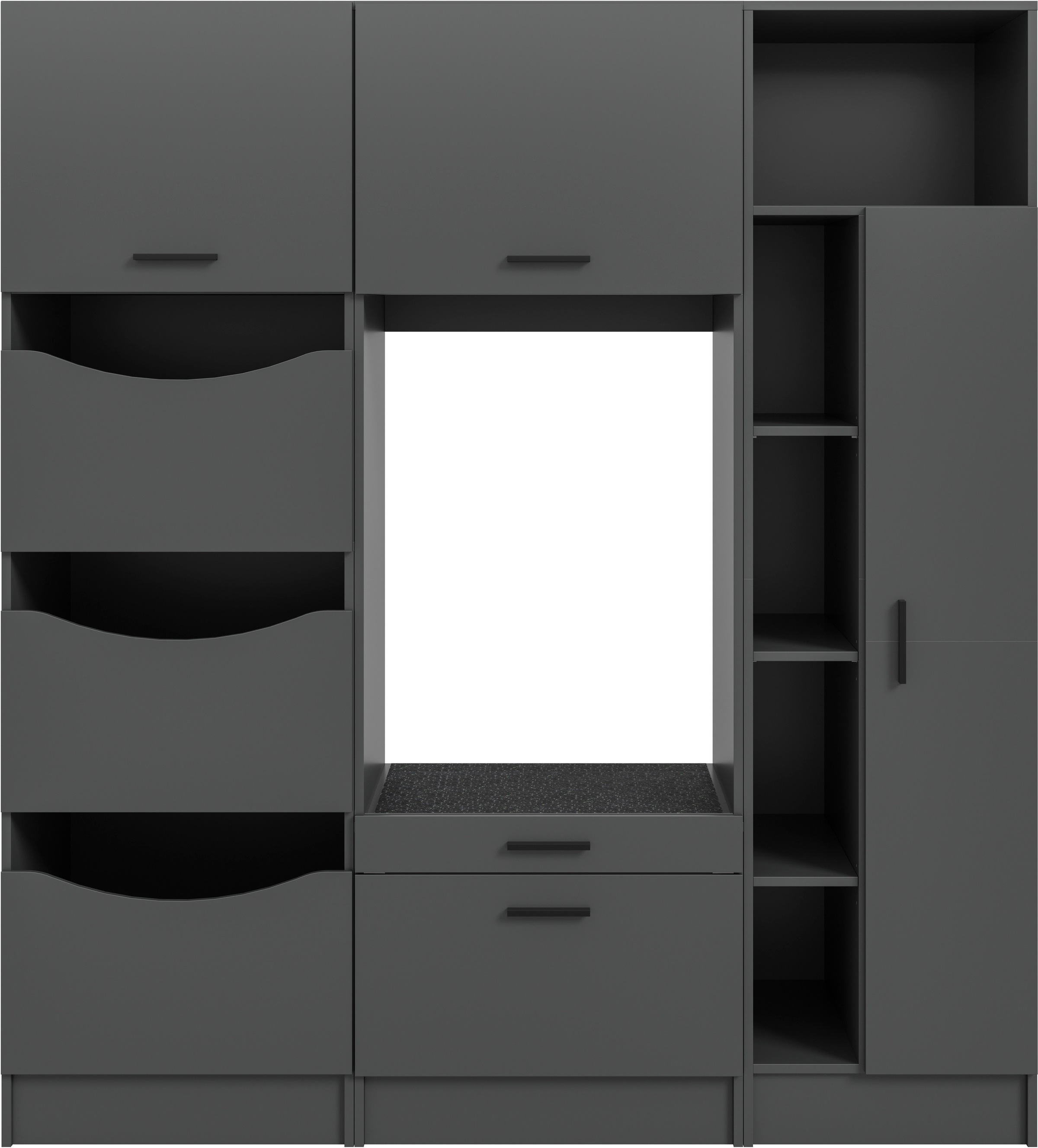 welltime Badmöbel-Set »FALAS, TOPSELLER!, 3-teilig, Hauswirtschaftsraum Set, Breite 176 cm«, (Set, 3 St., 1x Wäscheschrank, 1x Waschmaschinenumbauschrank, 1x Mehrzweckschrank), Kombination, Waschmaschinenumbau, Waschmaschinenschrank, Wäschekammer