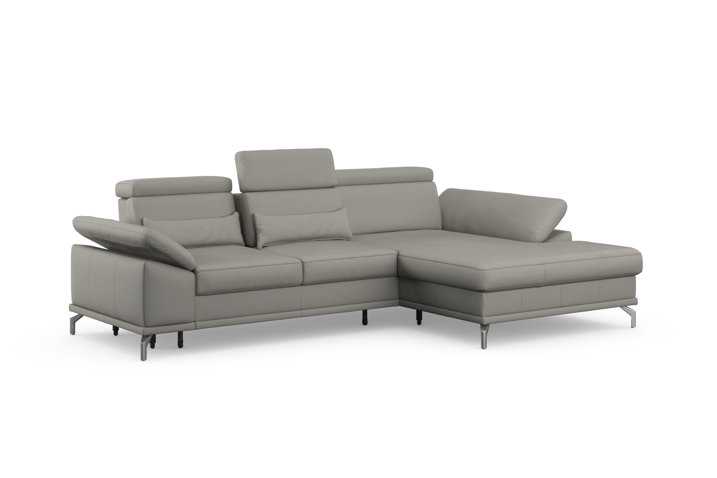 sit&more Ecksofa »Cabrio L-Form, mit Sitztiefenverstellung, Arm- und Kopfteilverstellung«, 2 Nierenkissen, Federkern, optional Bettfunktion und Stauraum