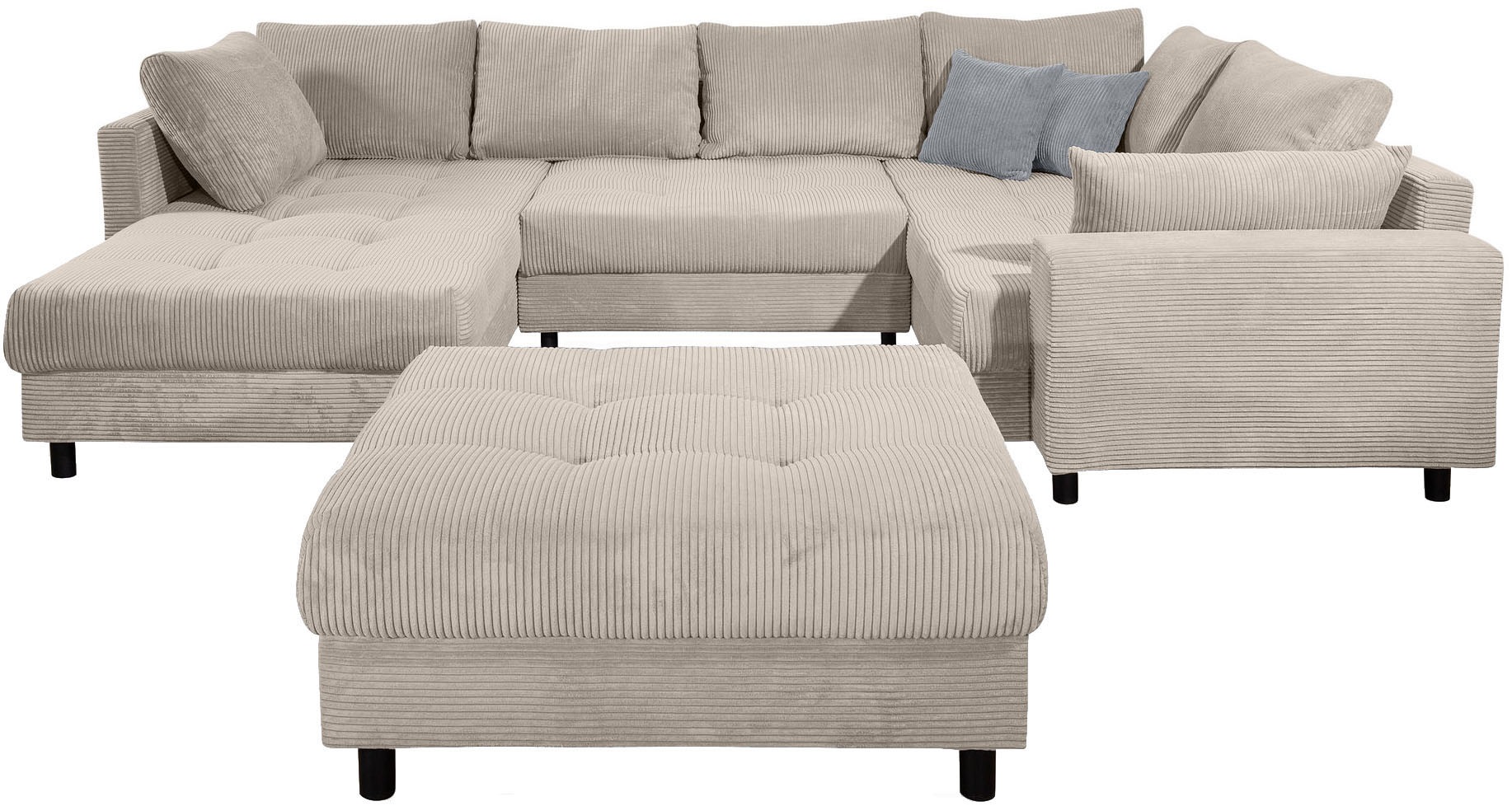 COLLECTION AB Wohnlandschaft »Toni U-Form mit Armlehne« inkl. Hocker und Zi günstig online kaufen