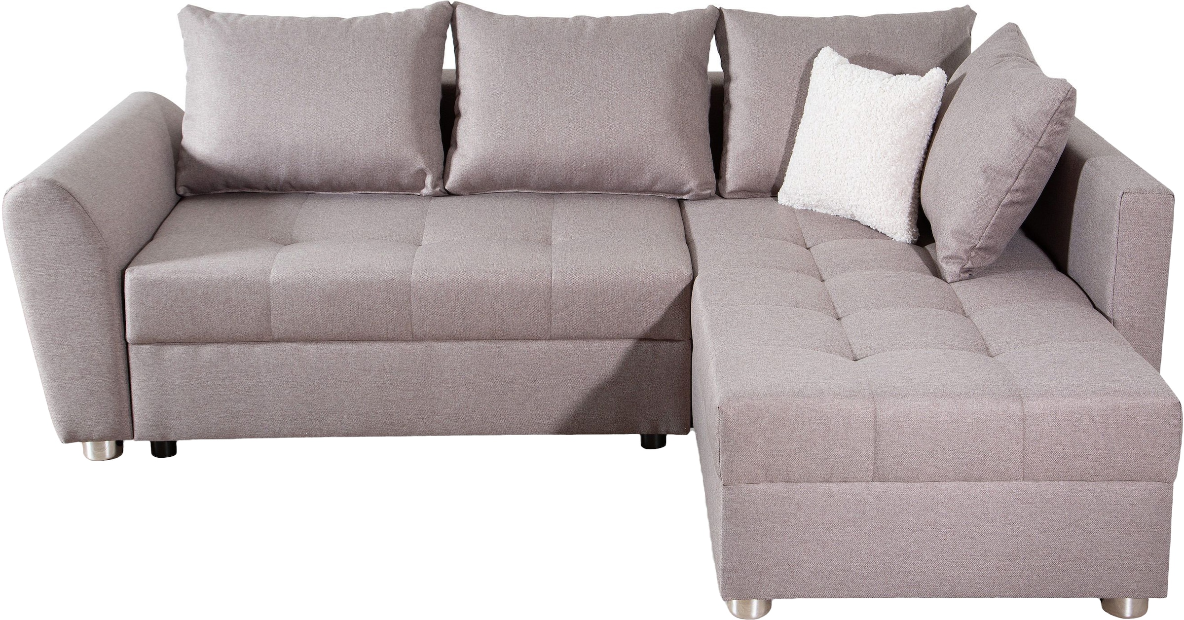 COLLECTION AB Ecksofa »JANA«, Ecksofa,Bettfunktion,Bettkasten,Bonnelfederkern,Rückenkissen