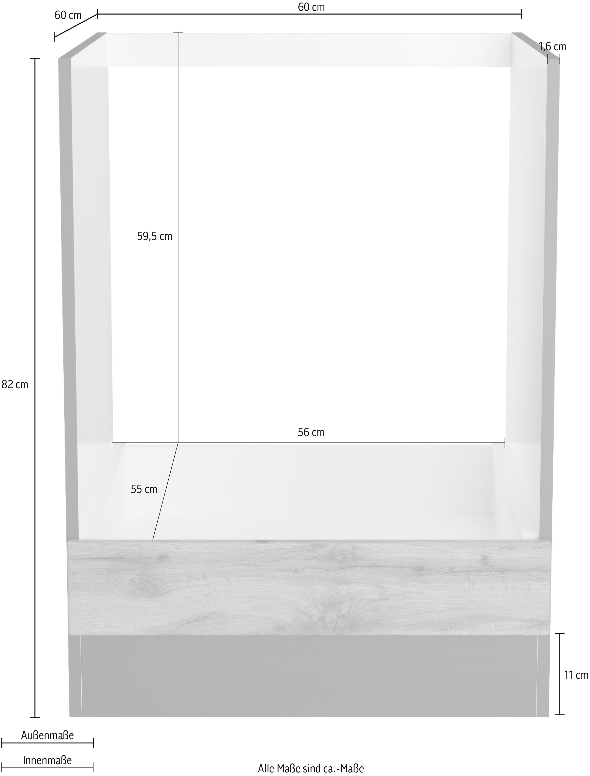 KOCHSTATION Herdumbauschrank »KS-Riesa«, Breite 60 cm, MDF-Fronten