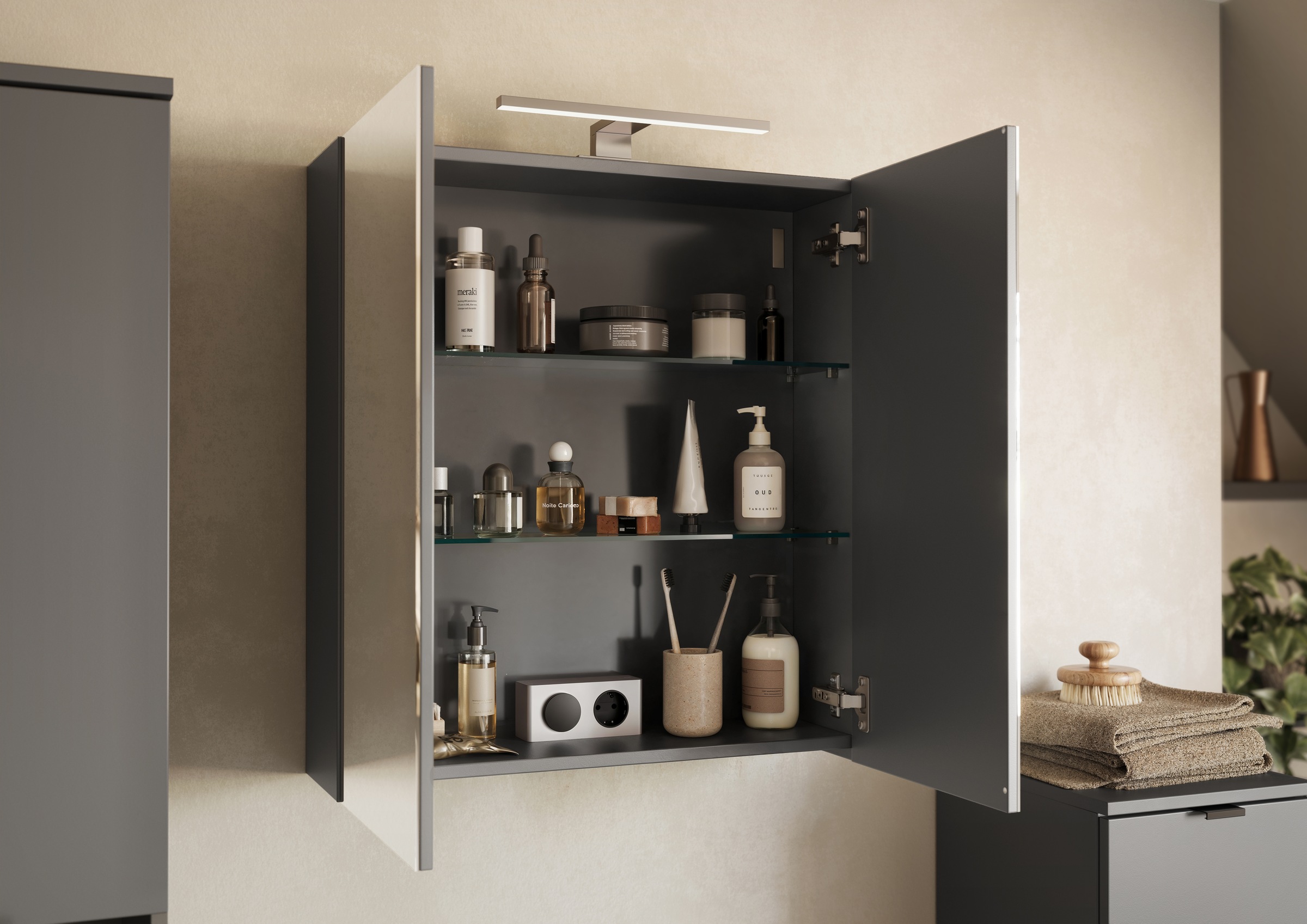 GERMANIA Spiegelschrank »GW-Arcena«, (1 St.), inkl. LED-Beleuchtung