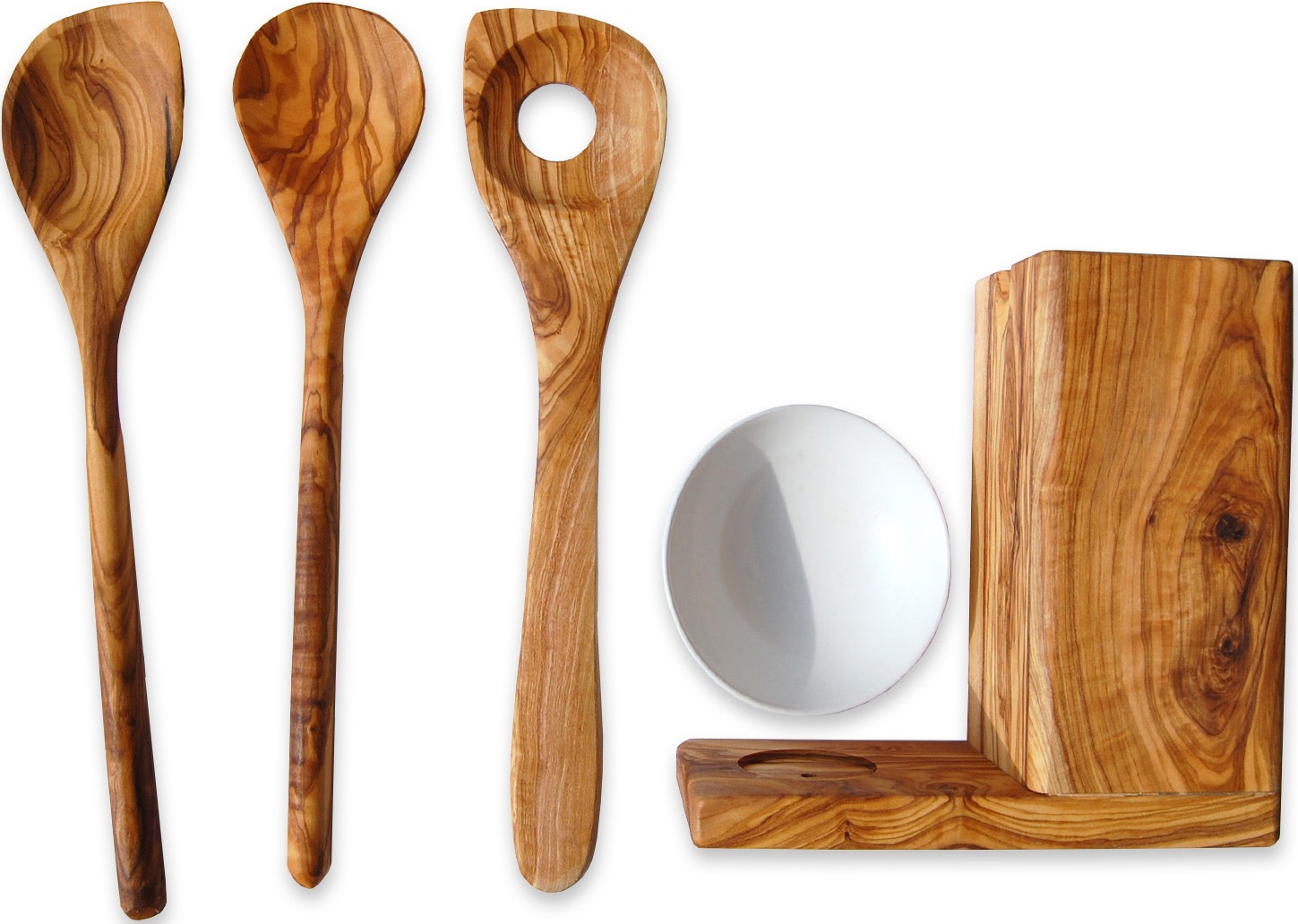 Olivenholz-erleben Kochbesteck-Set »ALL-IN«, (Set, 5 tlg., Utensilienbox-Ke günstig online kaufen
