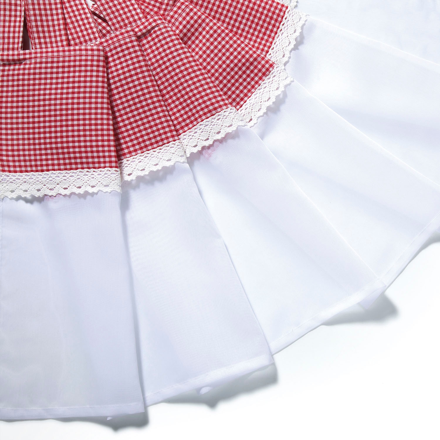Gerster Scheibengardine »Bavaria«, (1 St.), HxB: 50x150, mit Karo-Muster und Spitzenbesatz