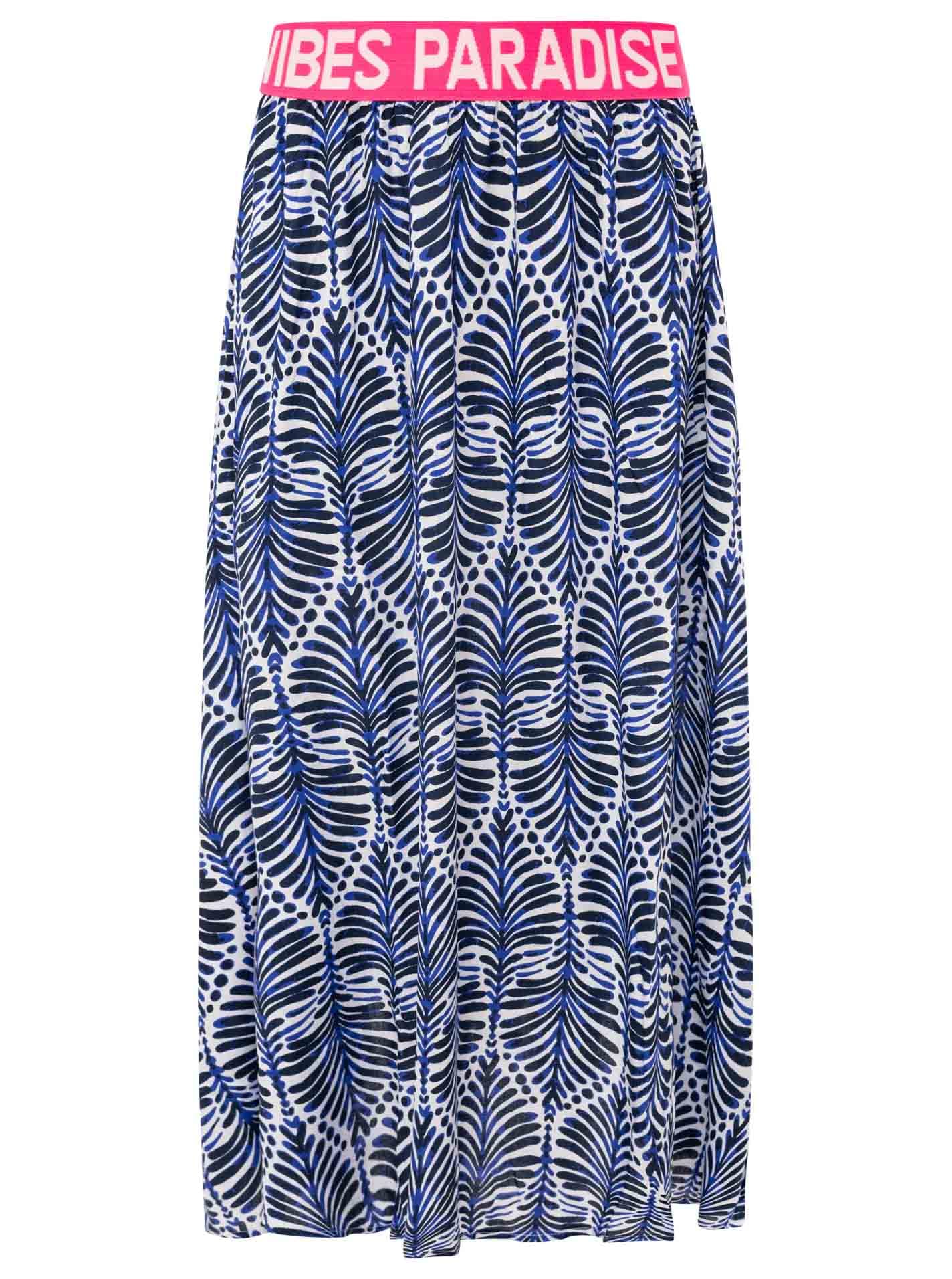 Zwillingsherz Maxirock »"Jungle Leaves"« Blättermotiv, Gummizug mit Schrift, leichtes Material, knöchellang