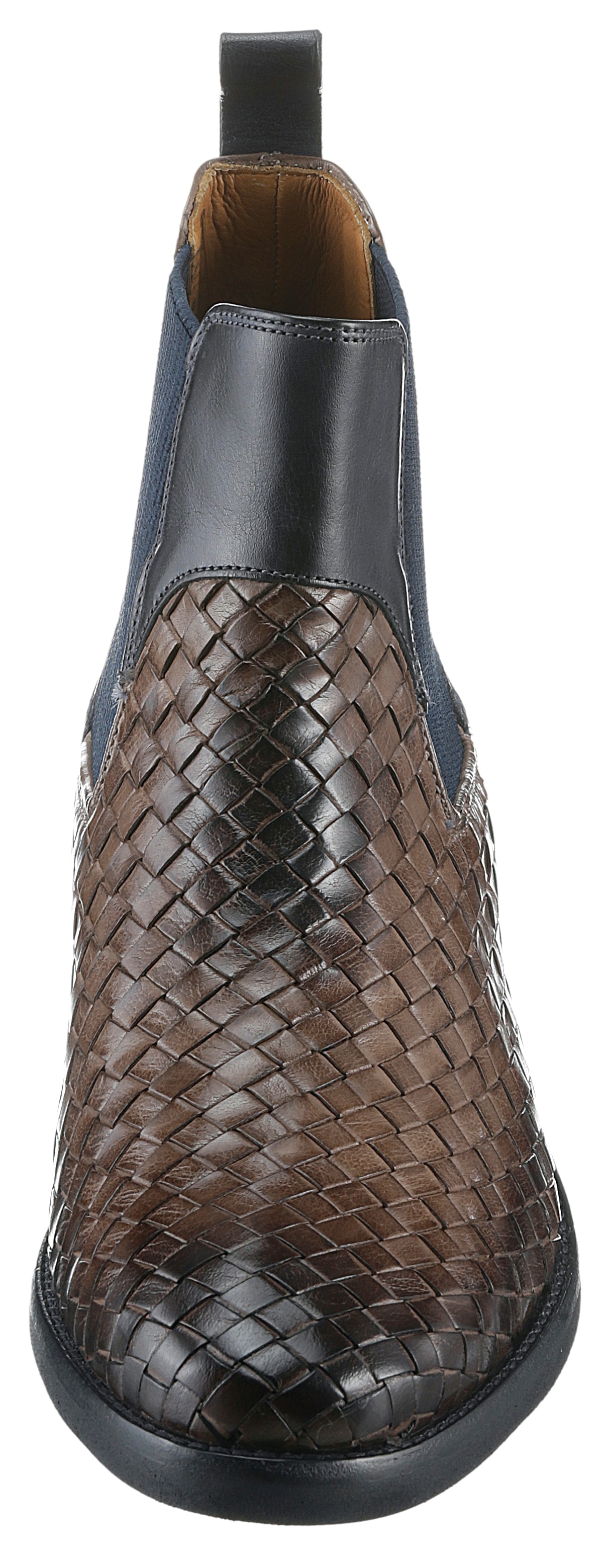 Melvin & Hamilton Chelseaboots »Brad 9 - vegetabil gegerbt«, Stiefelette, Business Schuh, Anzugschuh mit Flecht-Optik