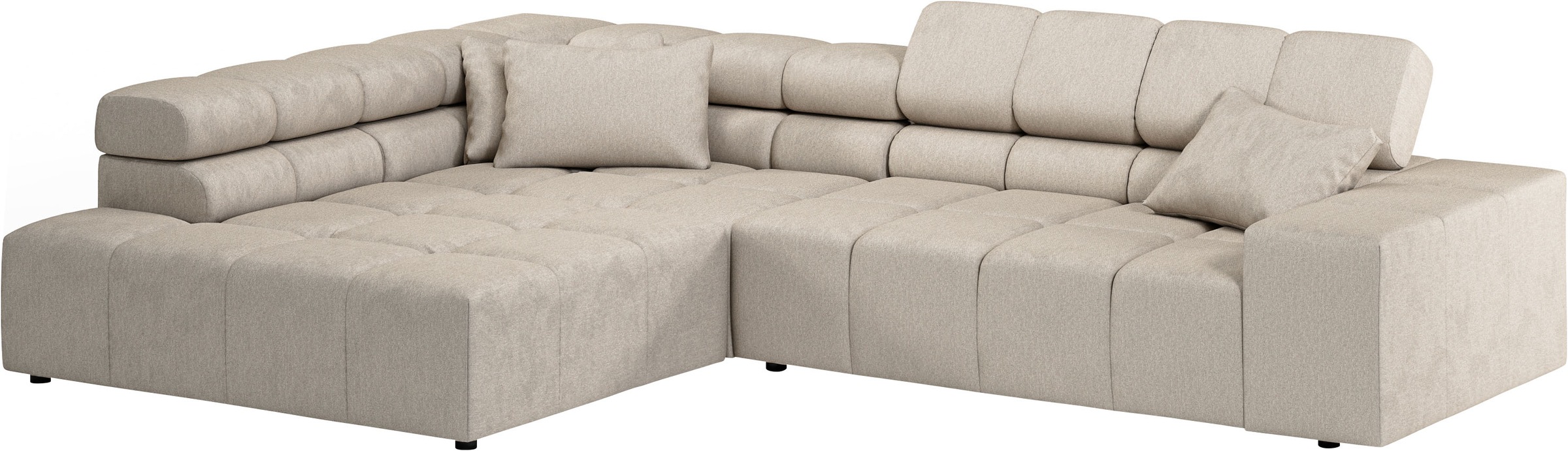 INOSIGN Ecksofa »Ancona incl. Kopfteilverstellung, Breite 319cm, L-Form«, wahlweise motorische Sitztiefenverstellung, auch in Cord + Easy Care