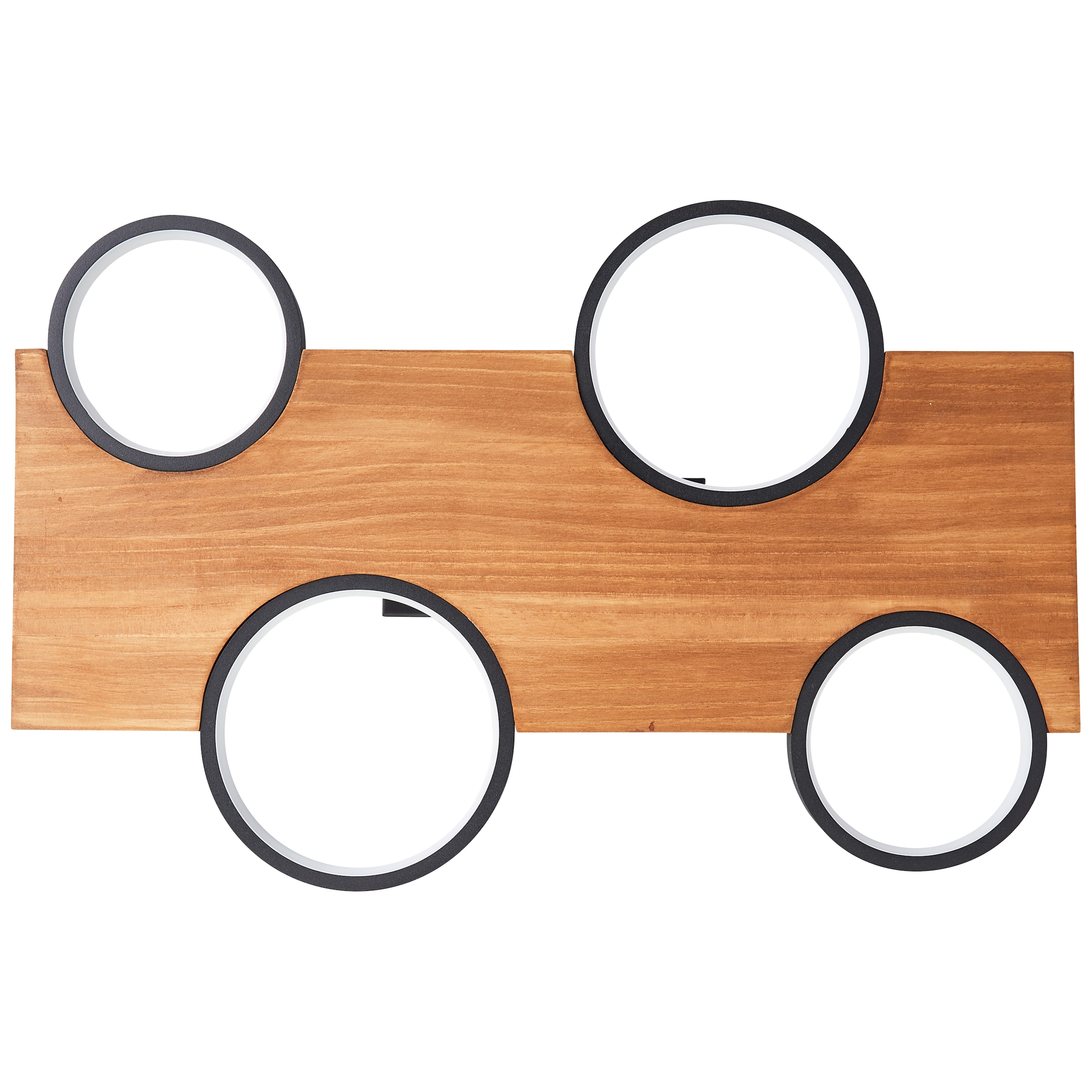 Brilliant LED Deckenleuchte »Cheesy«, 55 x 35 cm, 3400lm, 3000K, Holz/Metall, natur/schwarz