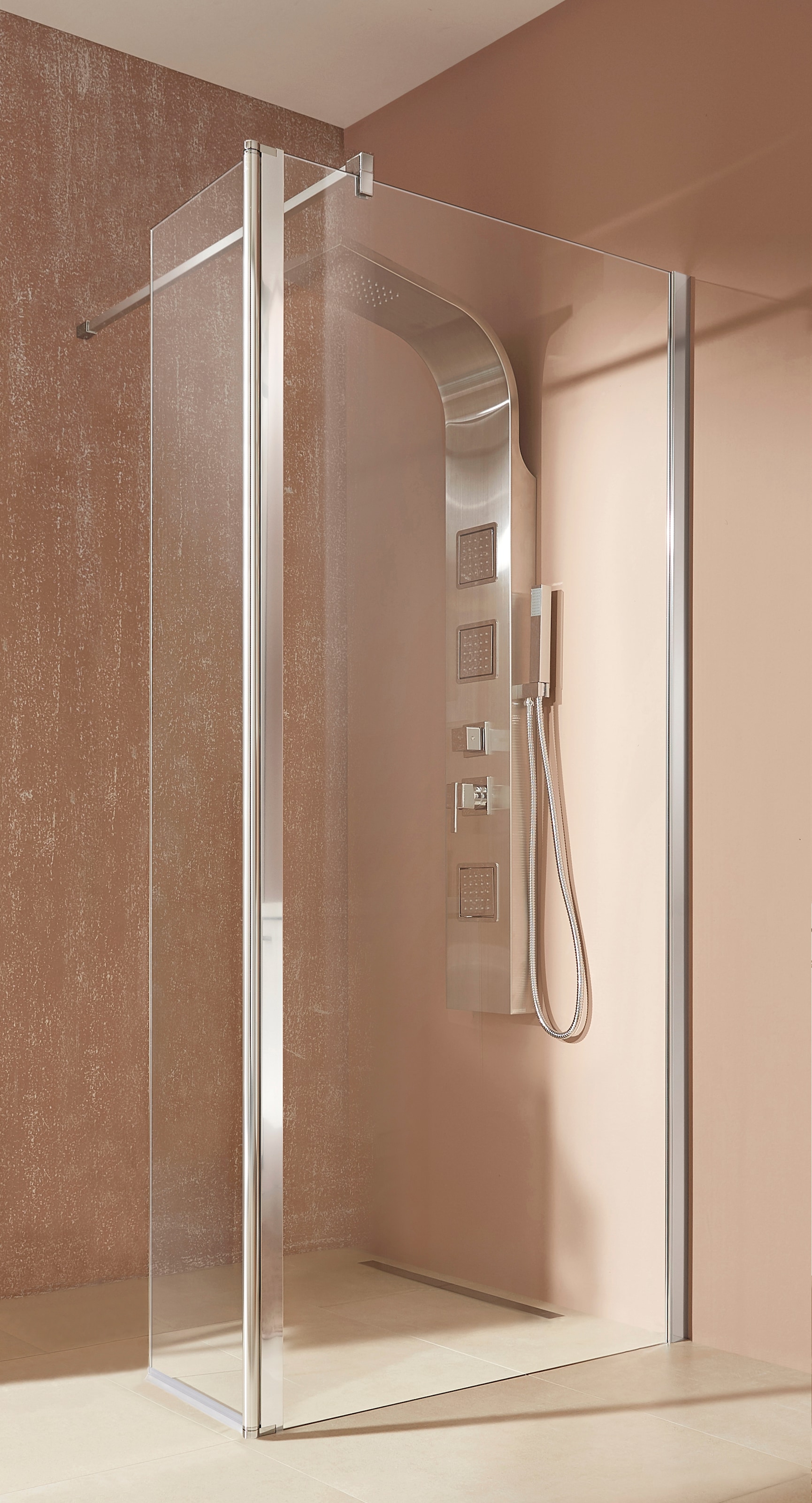 welltime Walk-in-Dusche »Mailand« in 3 verschiedenen Breiten (90,100, 120cm), 6mm Sicherheitsglas