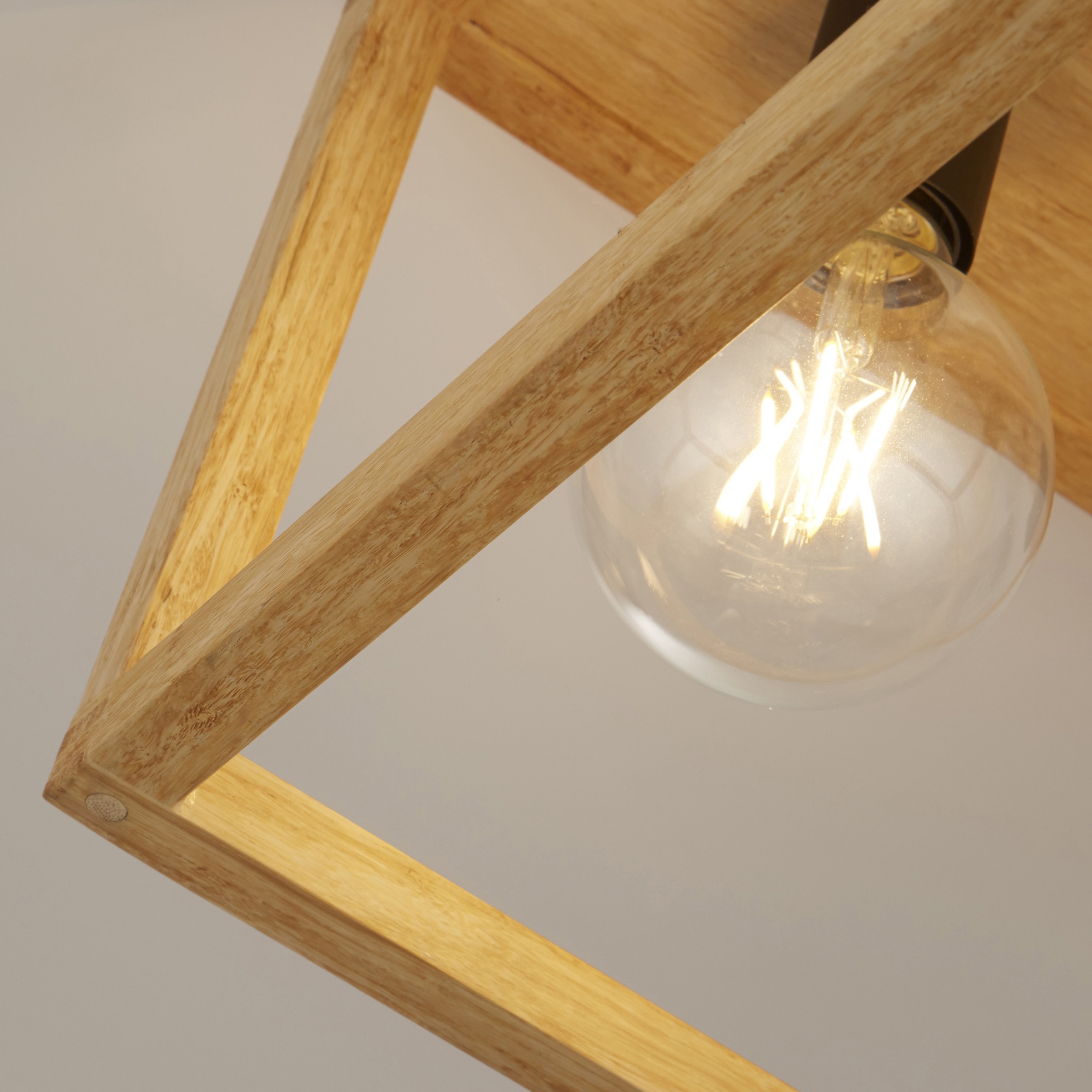 Searchlight Deckenleuchte »Square 4Lt Deckenleuchte - Naturholz & Schwarzes Metall« E27 1 Stk.