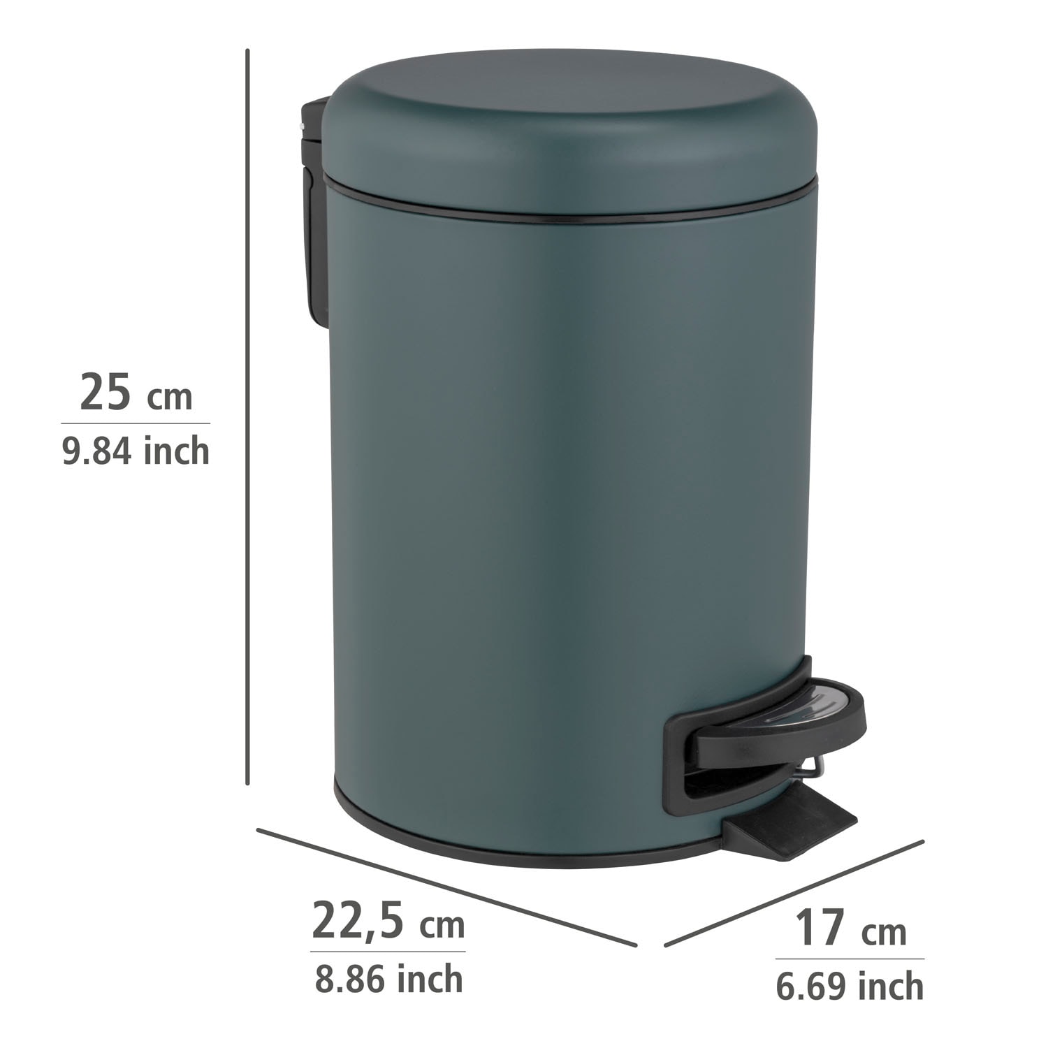 WENKO Kosmetikeimer »Leman«, dunkelgrün, 3 Liter