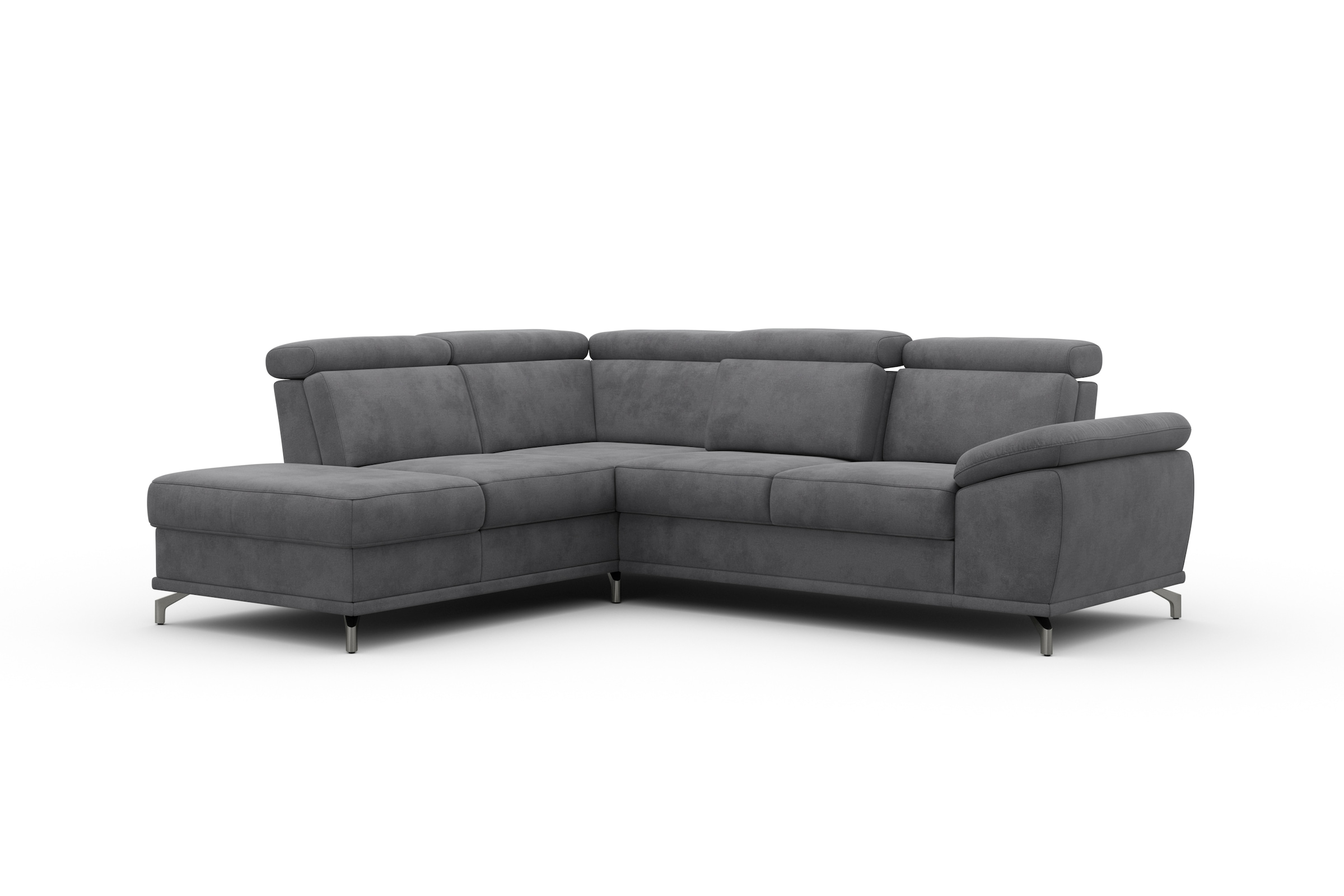 sit&more Ecksofa »Cabrio L-Form, mit Sitztiefenverstellung, Arm- und Kopfteilverstellung«, 3 Nierenkissen, Federkern, optional Bettfunktion und Stauraum