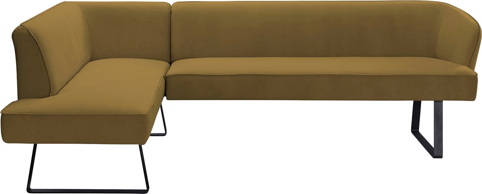 exxpo - sofa fashion Eckbank »Americano«, mit Keder und Metallfüßen, Bezug in verschiedenen Qualitäten