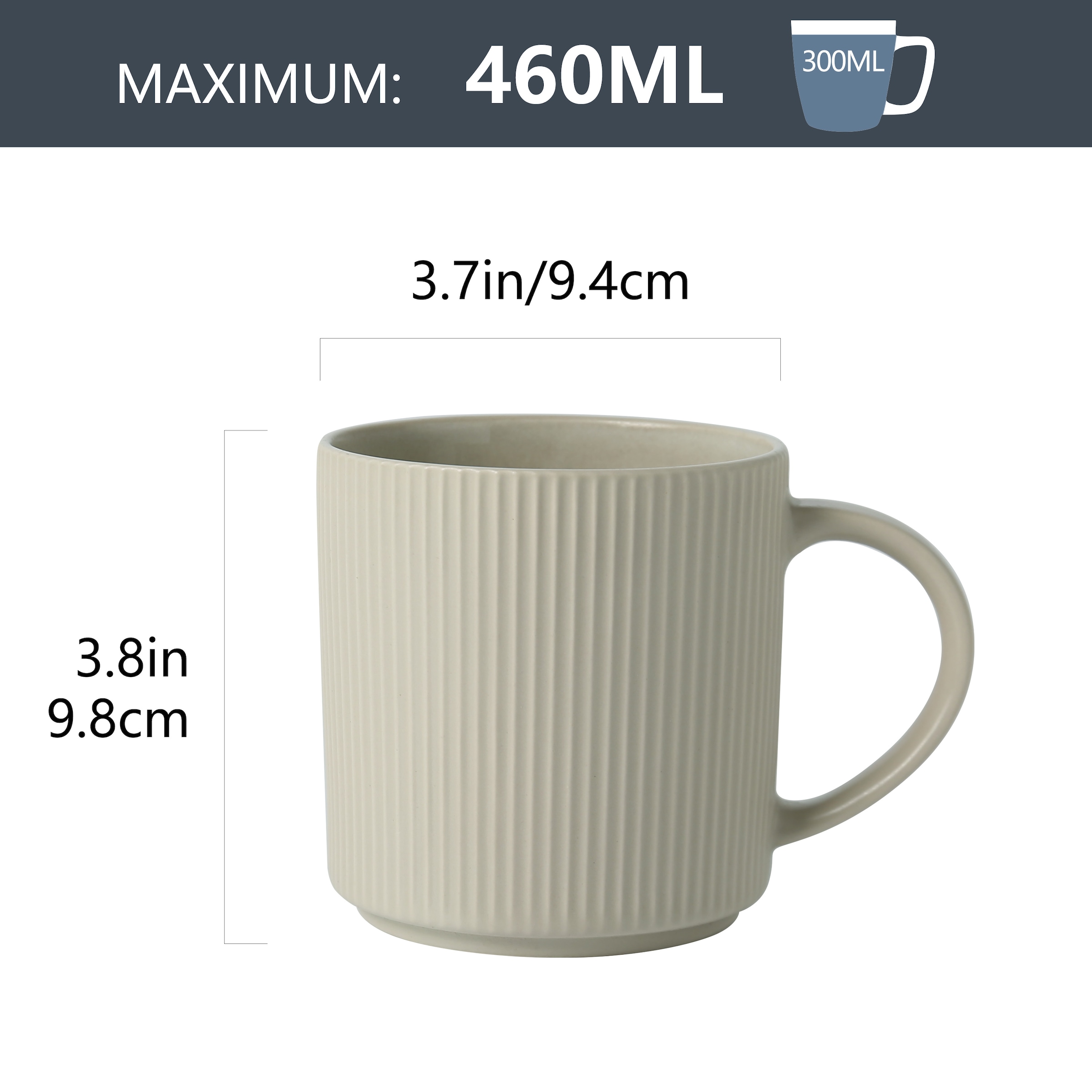 my home Becher »Kaffeebecher Loik, 6er Set«, (Set, 6 tlg.), spülmaschinenfest und mikrowellengeeignet, 460 ml