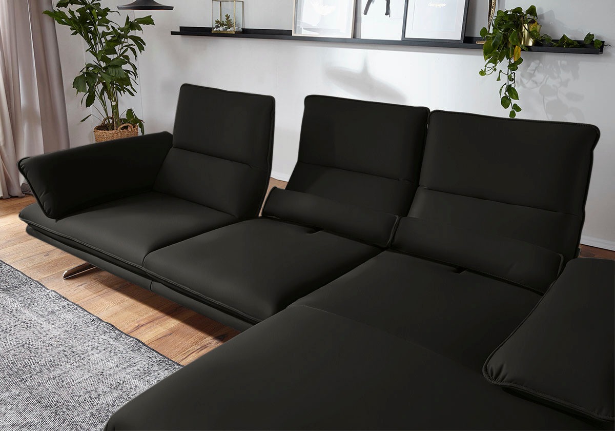 W.SCHILLIG Ecksofa »broadway, Designsofa mit tollem Sitzkomfort, L-Form«, Sitztiefenverstellung, Kopfteil- & Seitenteilverstellung, Breite 291cm