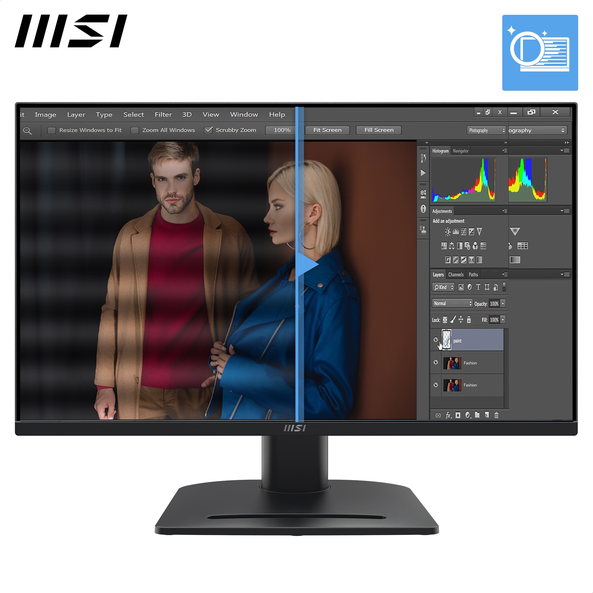 MSI Gaming-Monitor »PRO MP275PG«, 69 cm/27 Zoll, 1920 x 1080 px, Full HD, 1 ms Reaktionszeit, 100 Hz, neig-,schwenk-, höhenverstellbar, Pivot