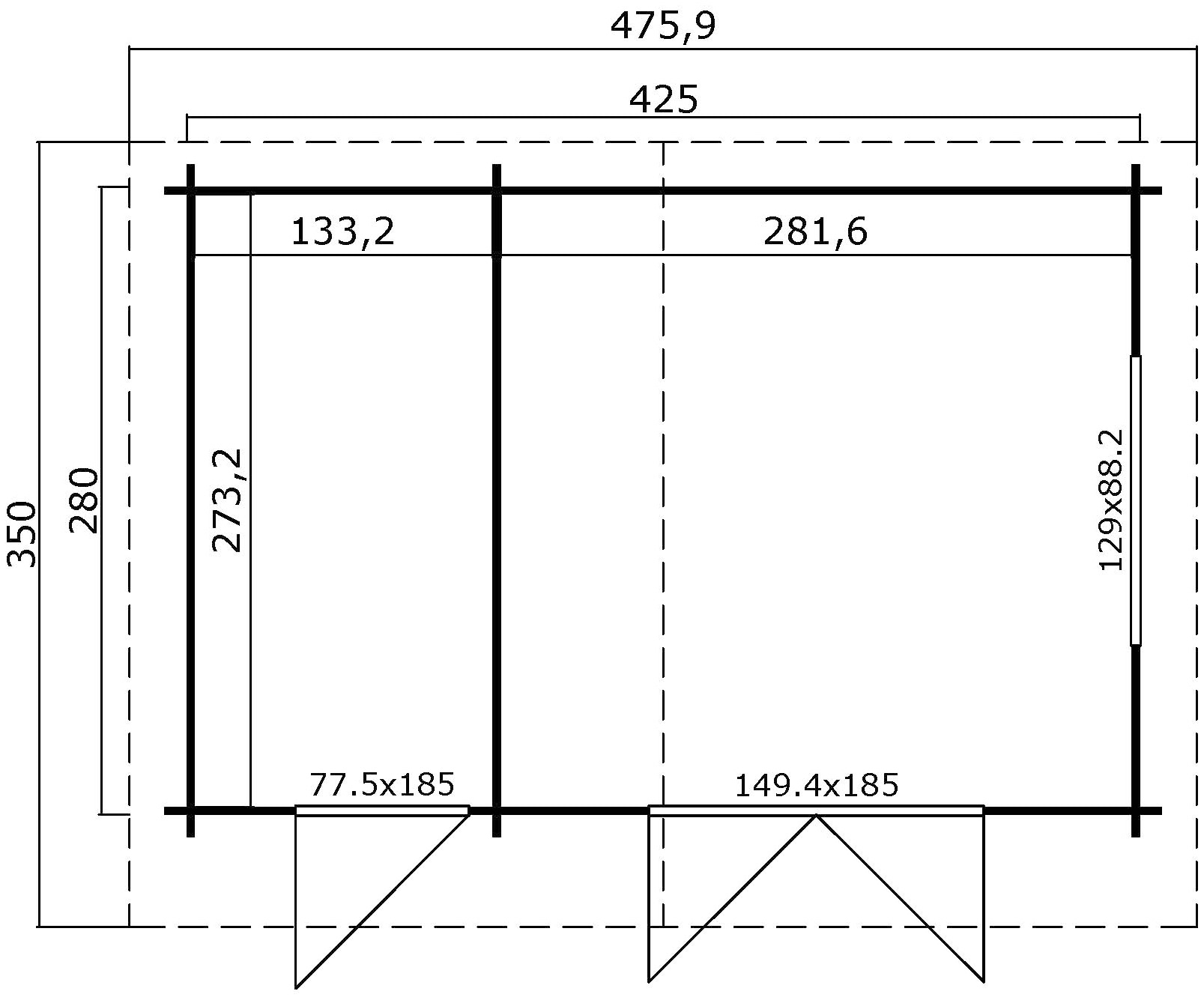 LASITA MAJA Gartenhaus »Keila 28« Blockbohlenhaus 34mm 2-Raum , Fundamentmass 4250x2800 , Schwedenrot