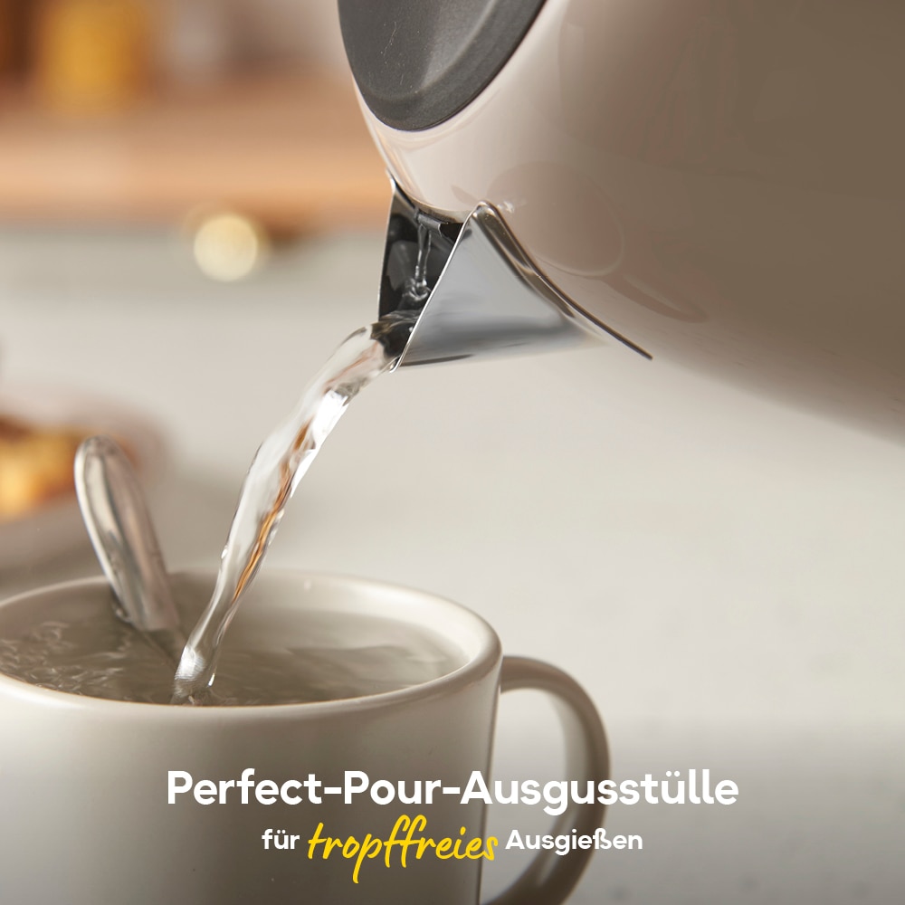 RUSSELL HOBBS Wasserkocher »Colours Plus+ Mocha 28511-70« 1,7 l 2400 W Edelstahl, Schnellkochfunktion, Perfect-pour-Ausgustülle, Kalkfilter