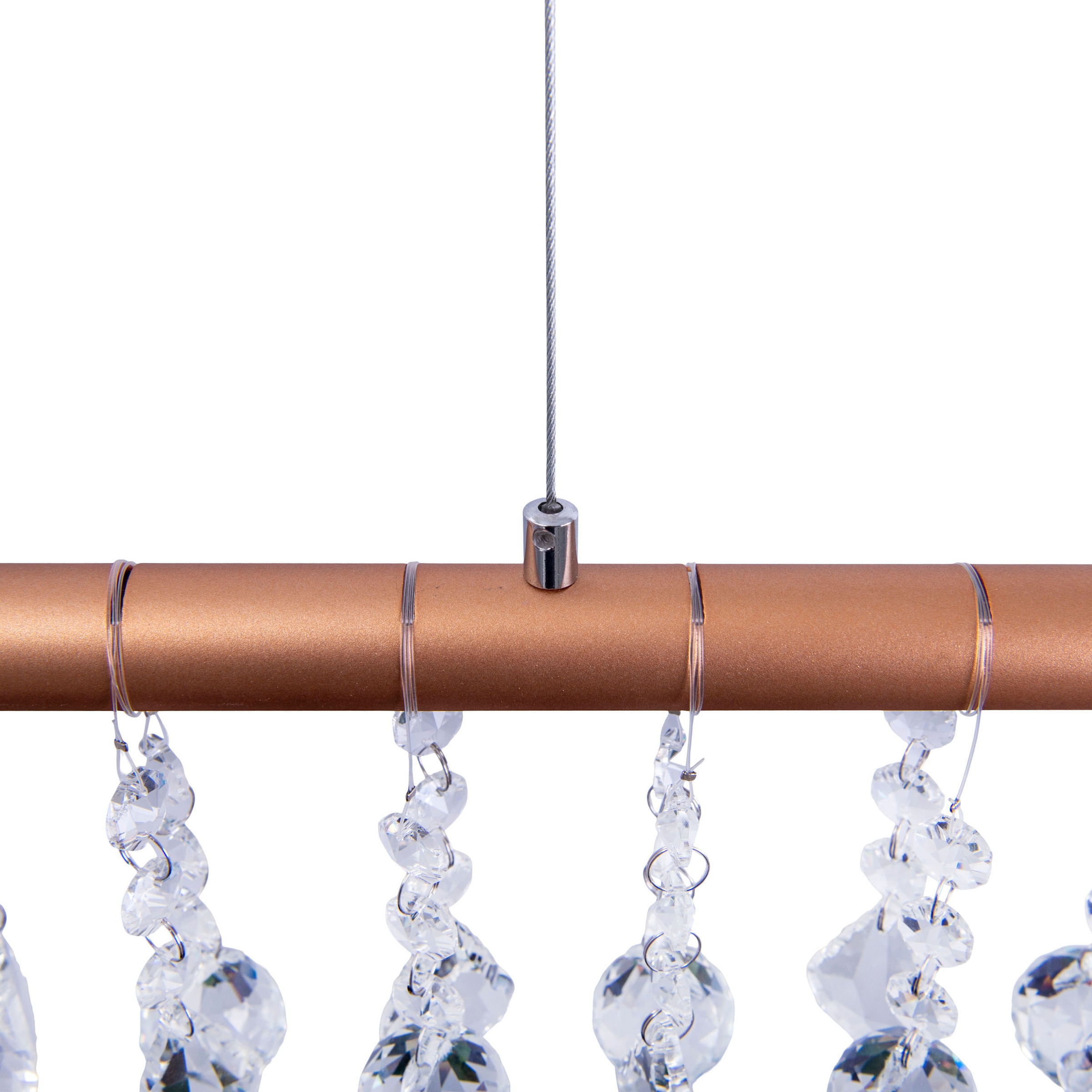 näve LED Pendelleuchte »Nobilis«, 1 flammig, Leuchtmittel LED-Modul | LED fest integriert, Hängeleuchte, dimmbar, warmweiß, L: 100cm, gold