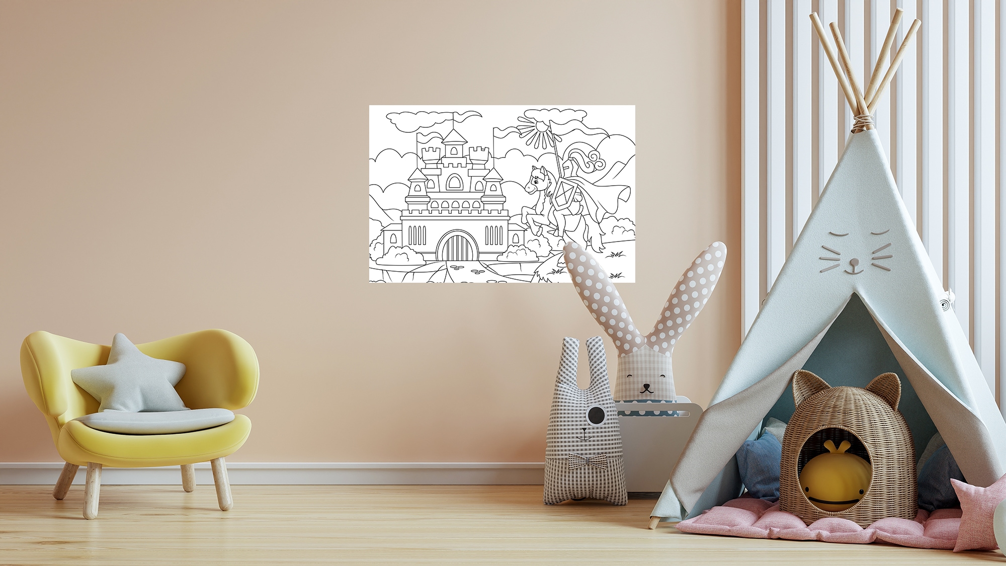 queence Wandsticker »Ritterburg«, (1 St.), DIY-Wandsticker zum Bemalen günstig online kaufen