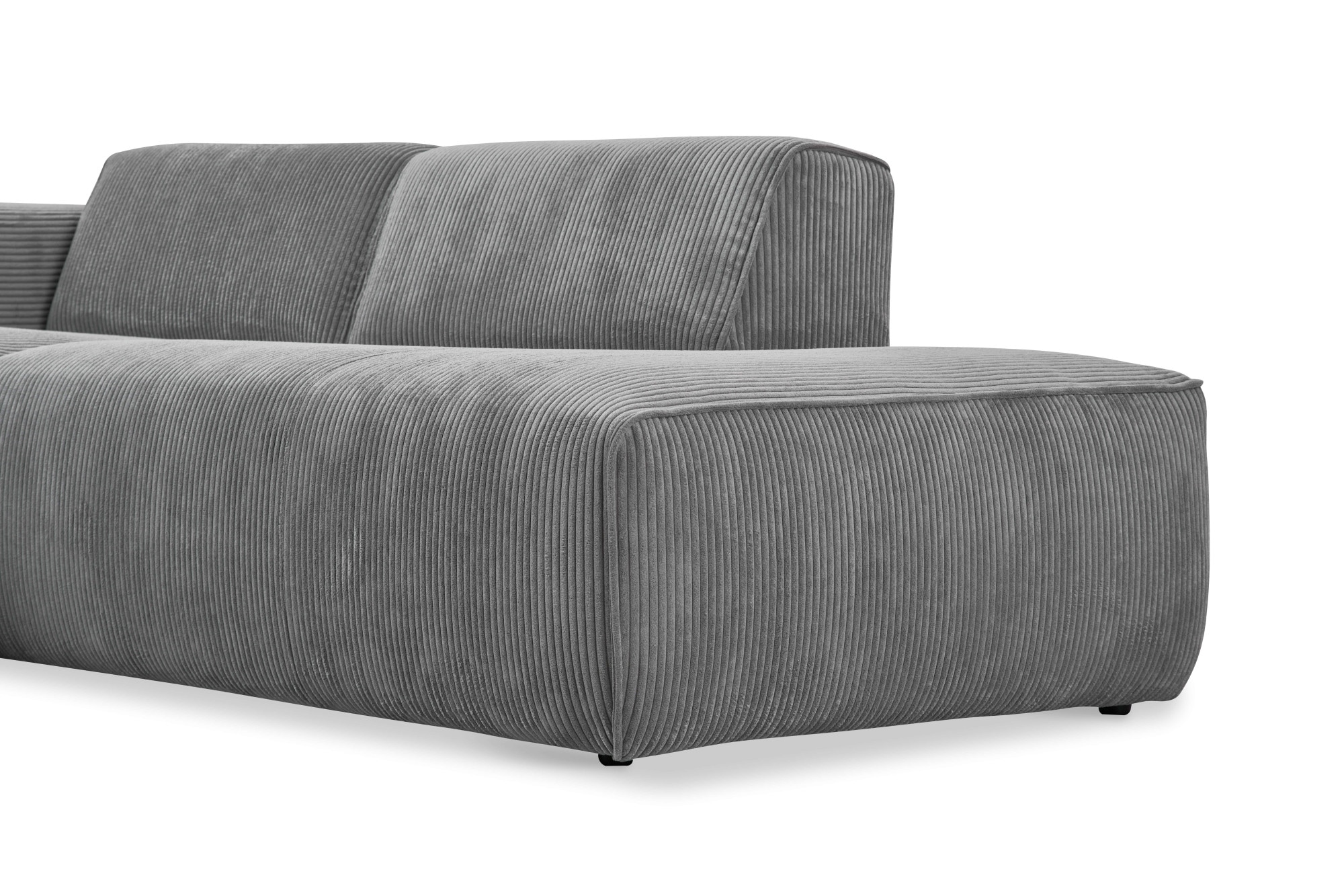 andas Ecksofa »Noord mit Kedernaht, Breite 227 cm«, Cord, Struktur, Webstoff, mit Wellenunterfederung, Massivholzrahmen