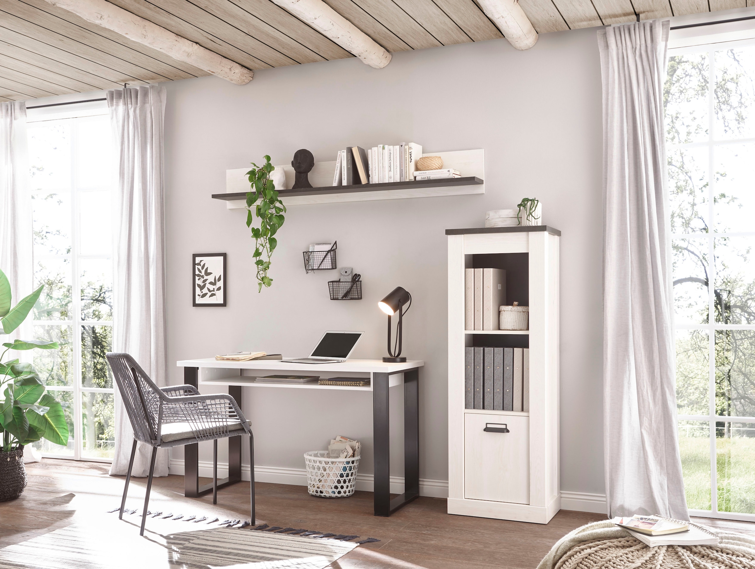 Home affaire Schreibtisch »SHERWOOD«, Computertisch im Industrie-Design, Breite 125 cm