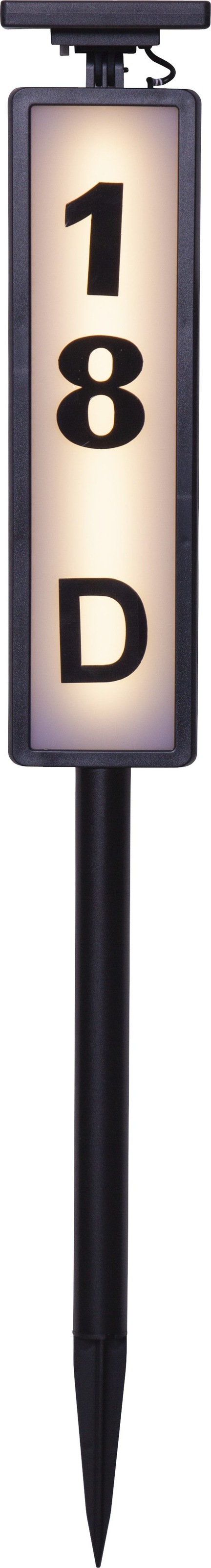 Parforce Traditional Hunting LED Solarleuchte »Solar-Wegleuchte Pathy« LED-Board 1 Stk. Warmweiß Hausnummernfunktion mit Sticker-Set, Dämmerungssensor