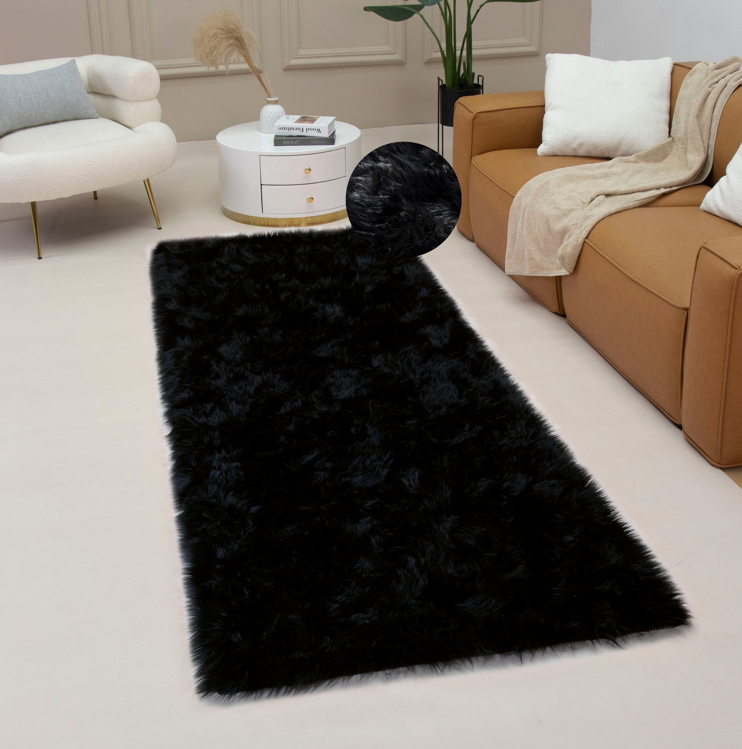 my home Fellteppich »Dena, Hochflor Teppiche«, rechteckig, 60 mm Höhe, Kuns günstig online kaufen