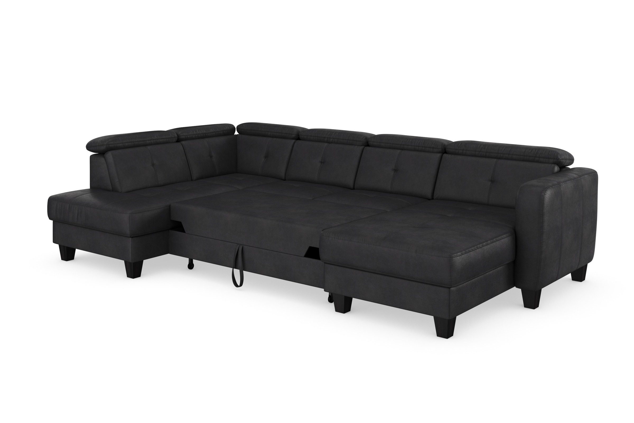 sit&more Wohnlandschaft »Belluci U-Form«, Kopfteilverstellung und Federkern, wahlweise mit Bettfunktion