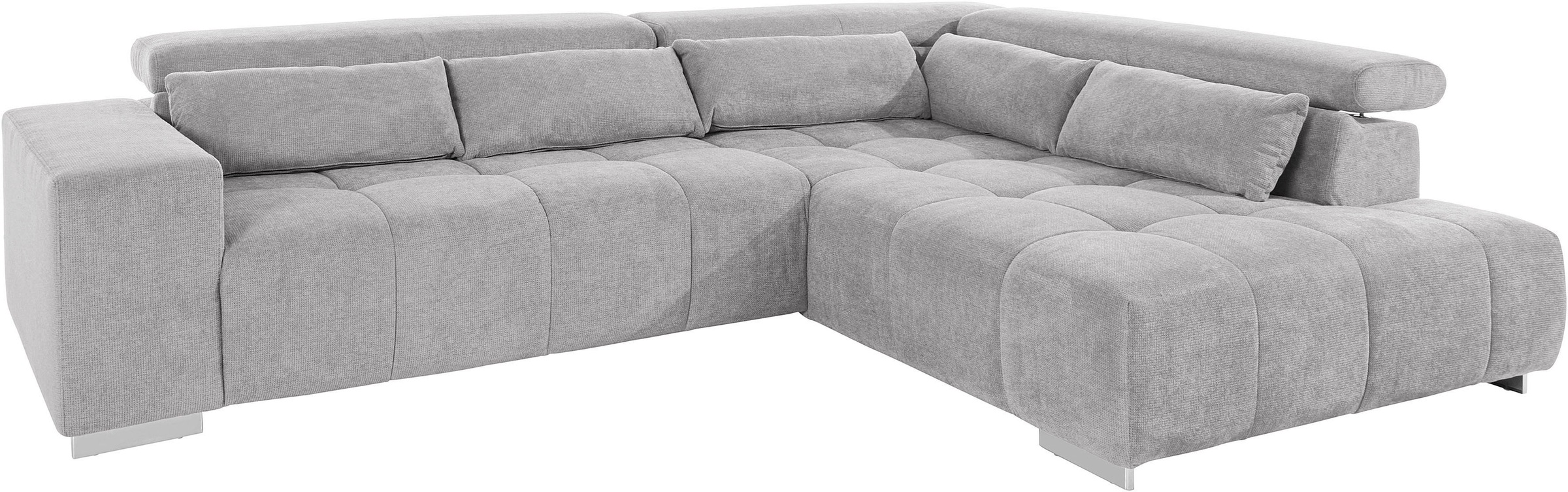 COTTA Ecksofa »Orion L-Form«, mit Kopfteilverstellung & 5 Nierenkissen