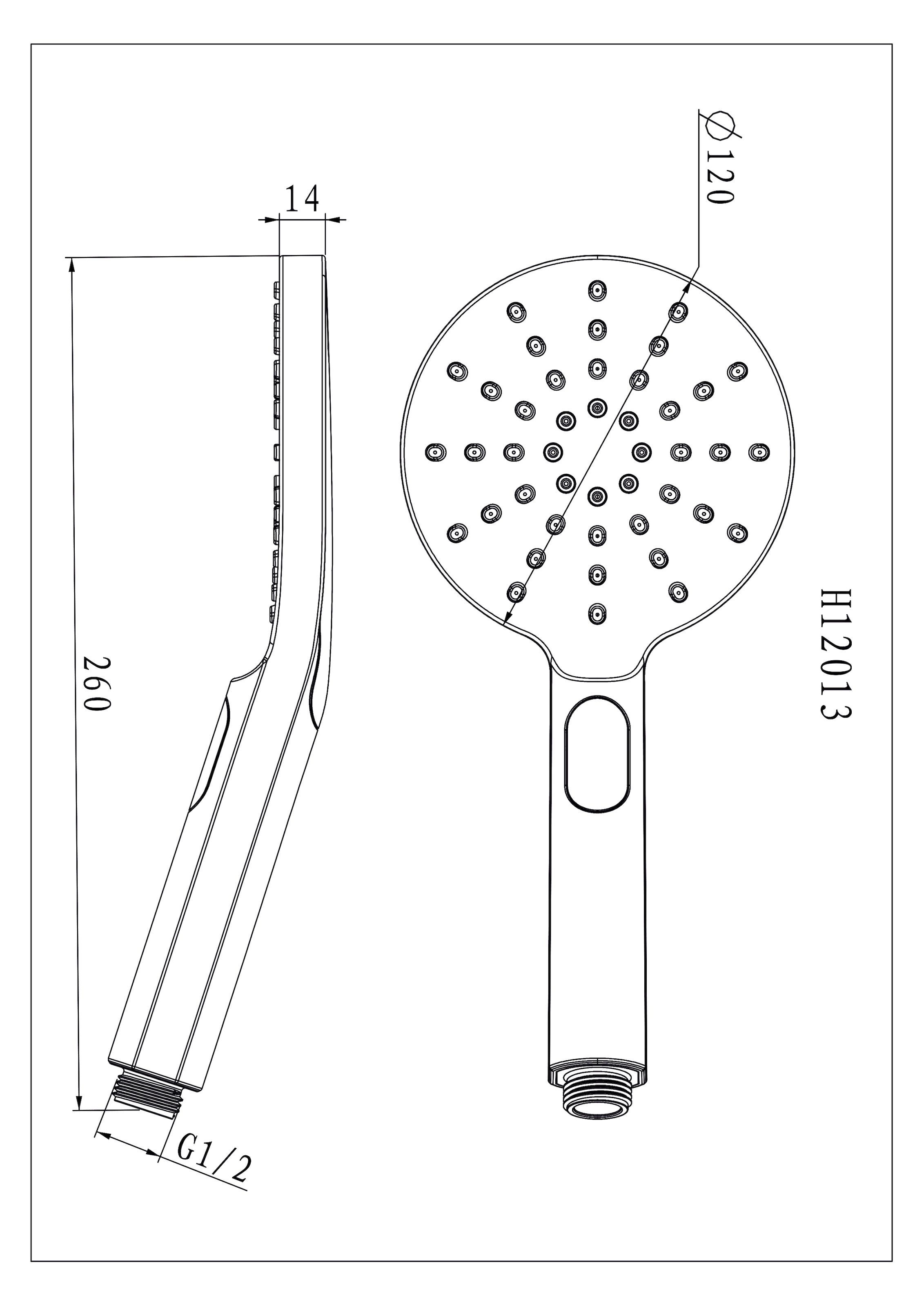 Marwell Handbrause »Black Rainstar« 3 verschiedenen Strahlarten, matt schwarze Lackierung