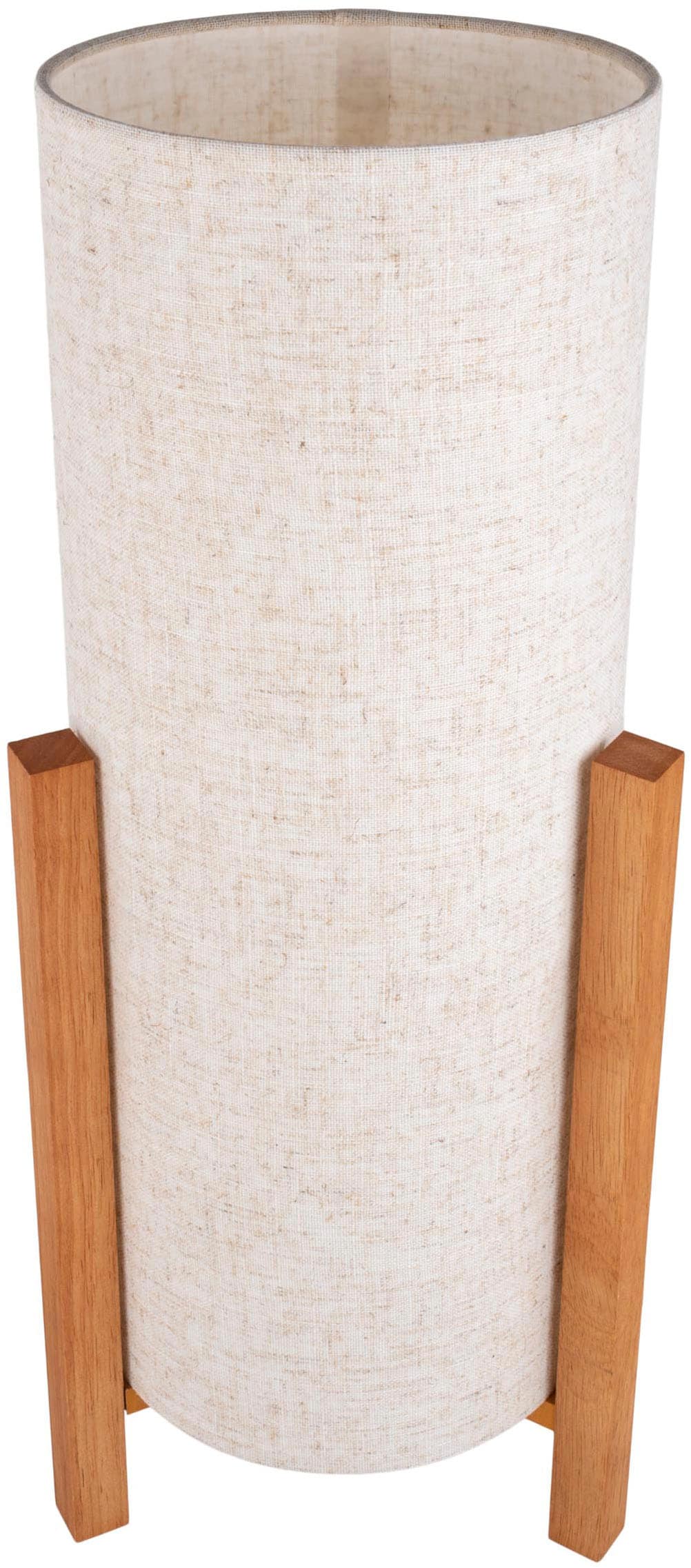 näve Tischleuchte »Matida«, 1 flammig, Leuchtmittel E27 | ohne Leuchtmittel, 1xE27 exkl., Holzgestell, Textilschirm natur, H: ca. 110cm, D: ca.20cm